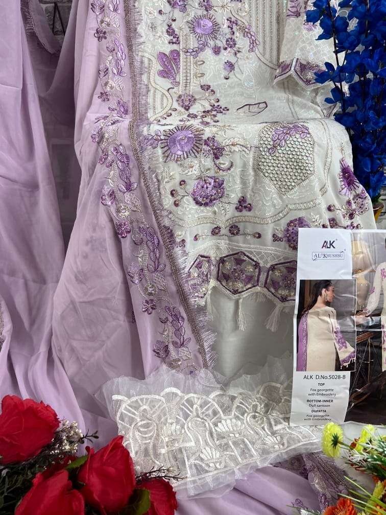 AL KHUSHBU AADAB-VOL-2 DESIGN NO-5028-A-B-C-D HITS COLORS HEAVY EMBROIDERED PAKISTANI SUIT