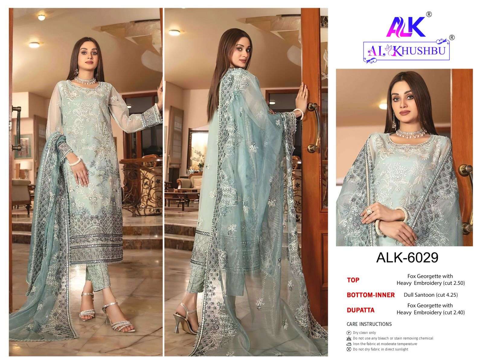 AL KHUSHBU AFIFA GEORGETTE HEAVY EMBROIDERED PAKISTANI SUIT