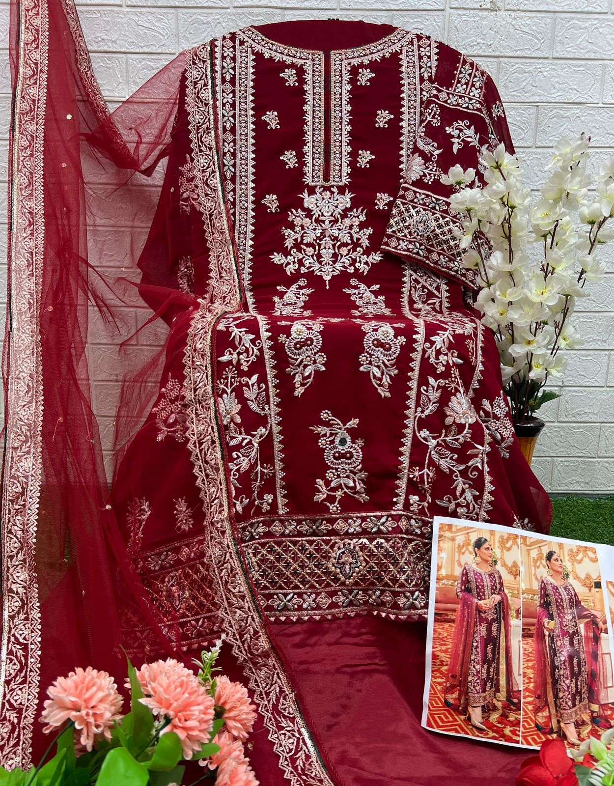 AL KHUSHBU AFIFA GEORGETTE HEAVY EMBROIDERED PAKISTANI SUIT