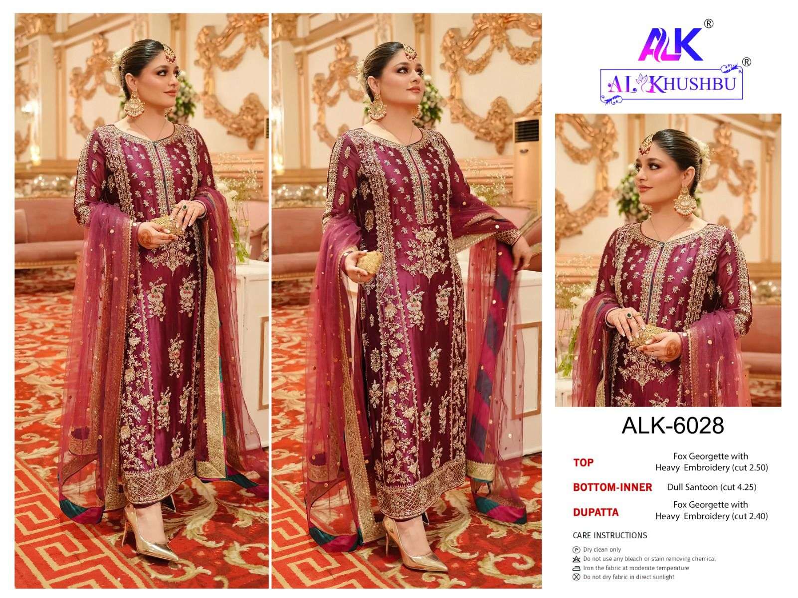 AL KHUSHBU AFIFA GEORGETTE HEAVY EMBROIDERED PAKISTANI SUIT