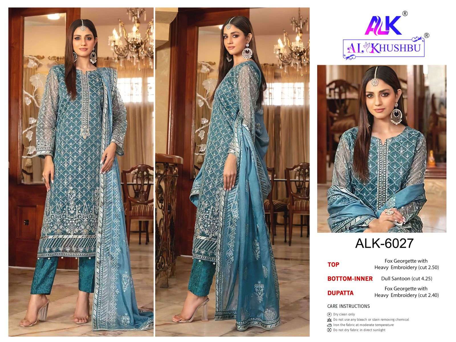 AL KHUSHBU AFIFA GEORGETTE HEAVY EMBROIDERED PAKISTANI SUIT