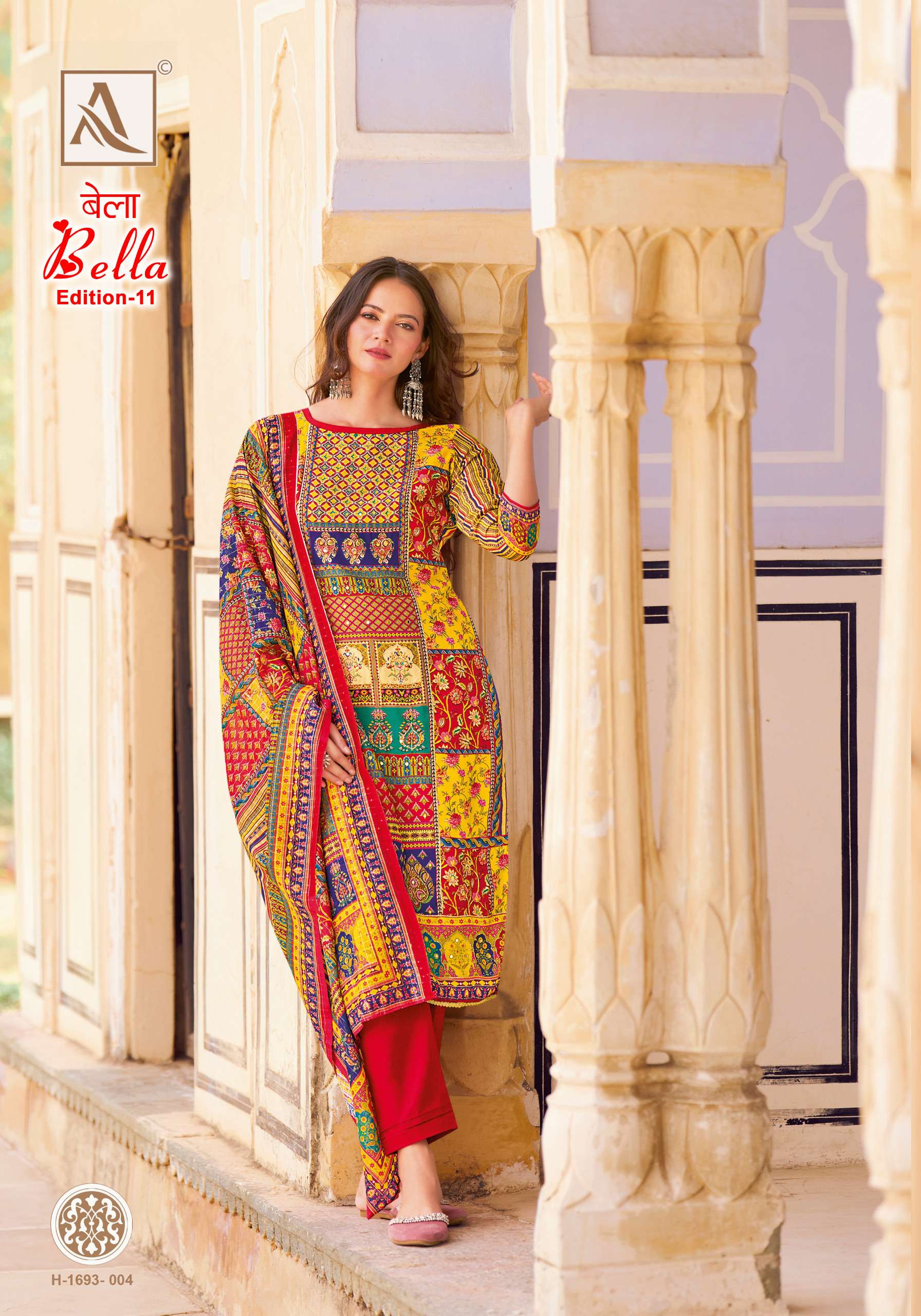 ALOK SUITS BELLA VOL 11 MUSLIN DIGITAL PRINT WITH FANCY WORK SUIT