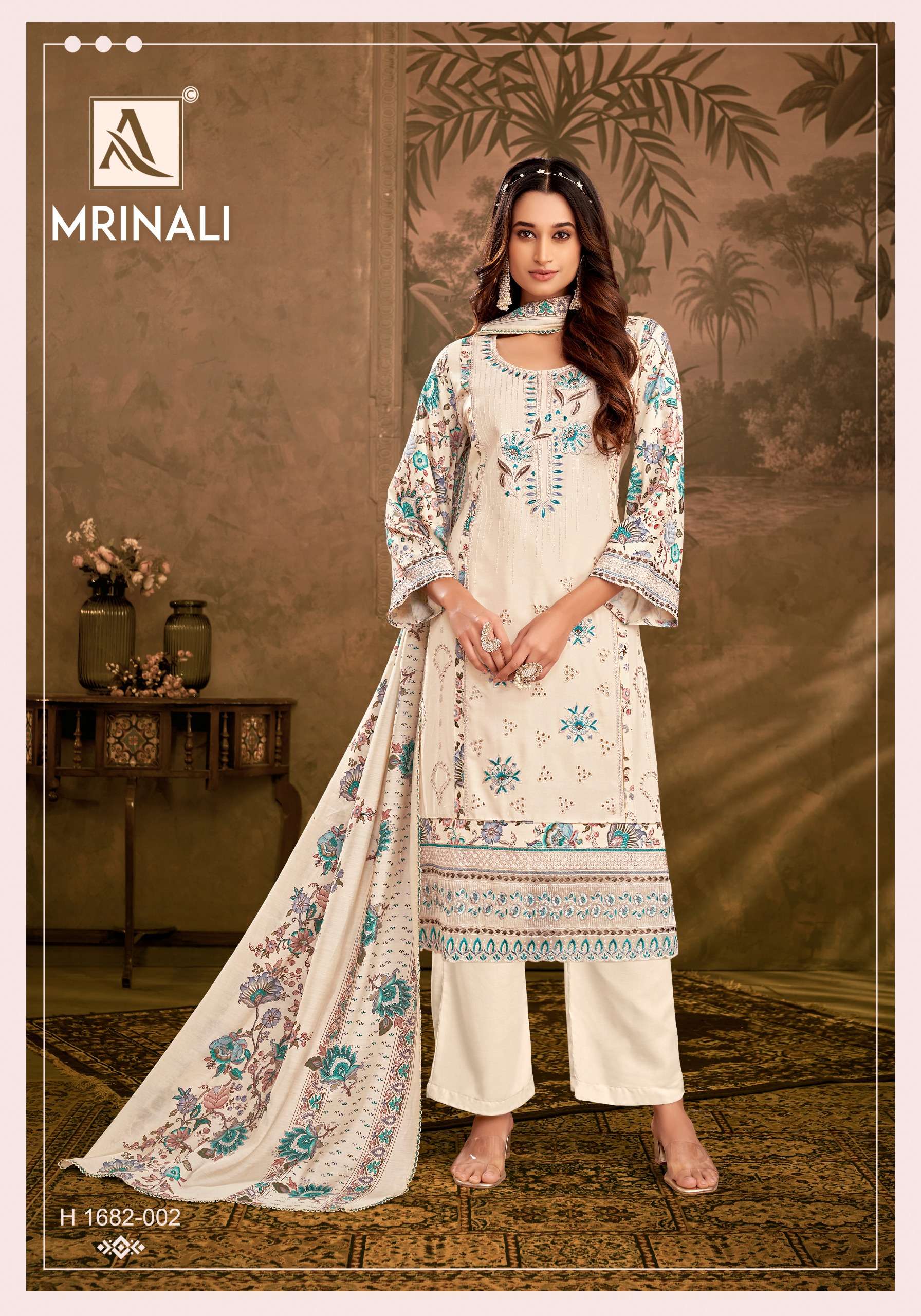 ALOK SUITS MRINALI VISCOSE FANCY EMBROIDERY WORK SUIT