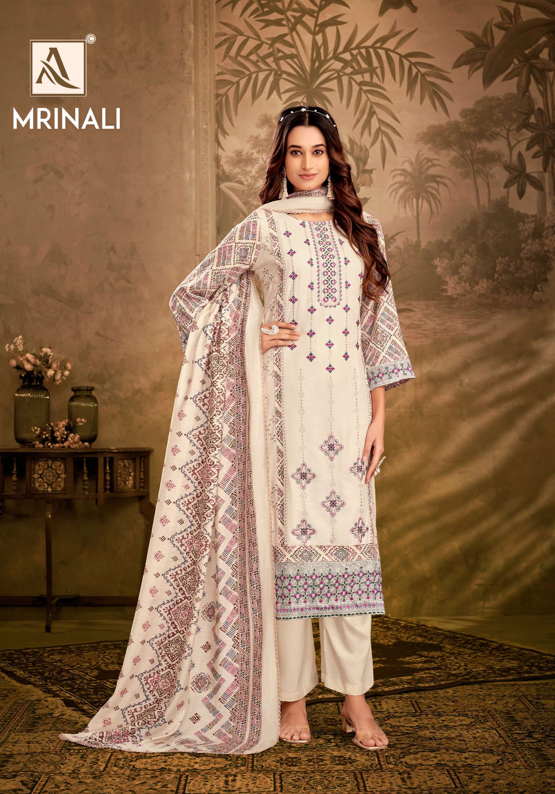 ALOK SUITS MRINALI VISCOSE FANCY EMBROIDERY WORK SUIT