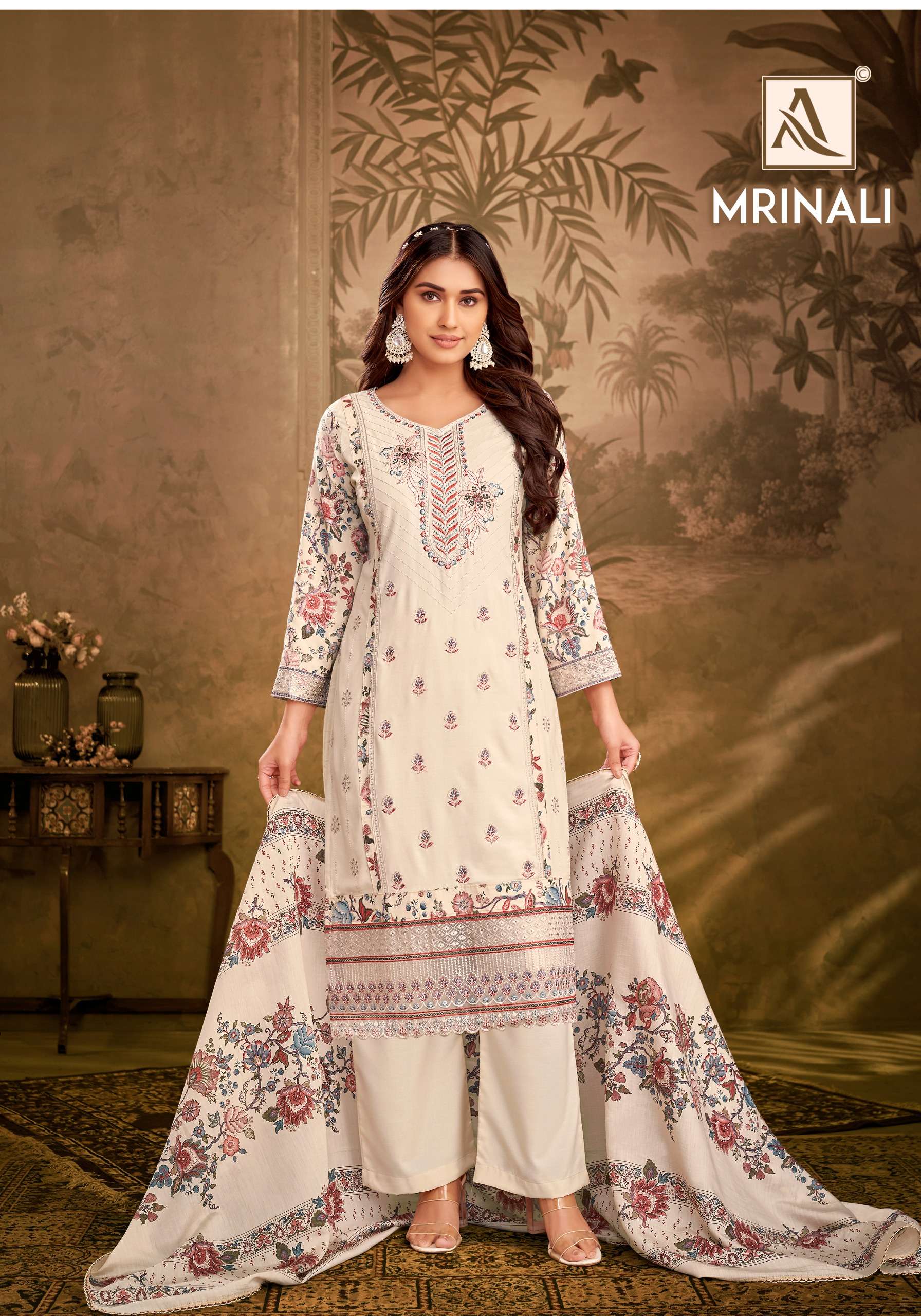ALOK SUITS MRINALI VISCOSE FANCY EMBROIDERY WORK SUIT