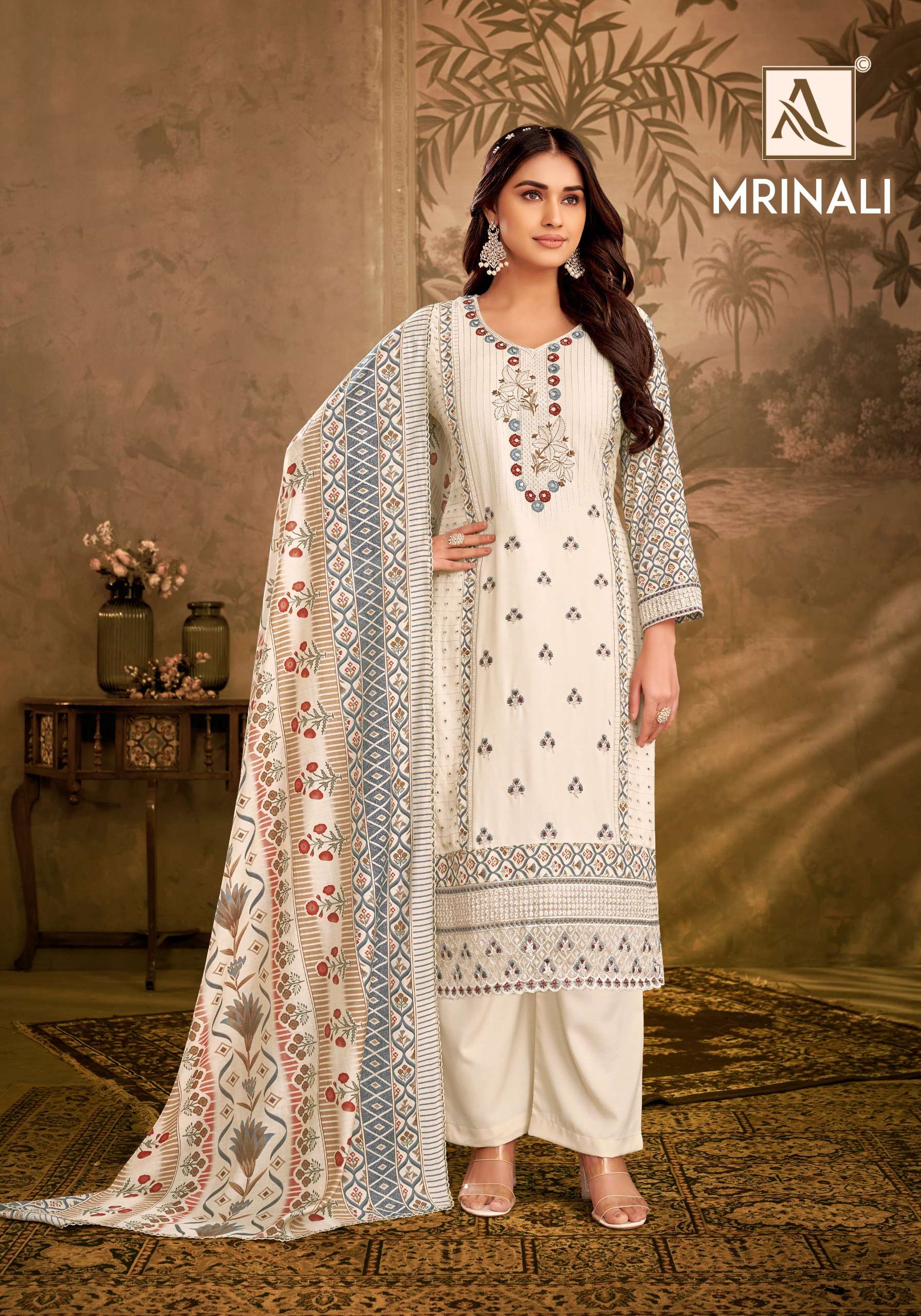 ALOK SUITS MRINALI VISCOSE FANCY EMBROIDERY WORK SUIT