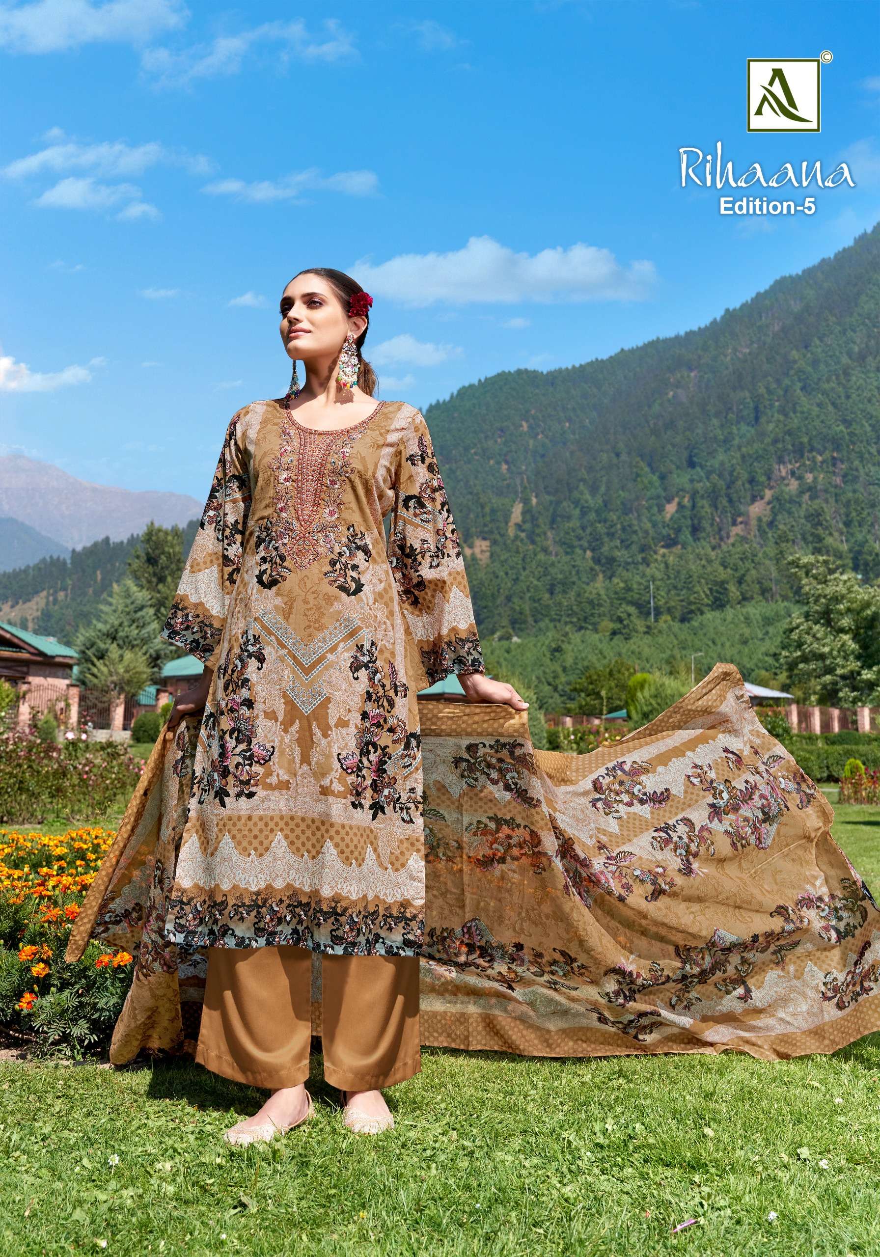ALOK SUITS RIHAANA VOL 5 COTTON PRINT WITH FANCY WORK SUIT