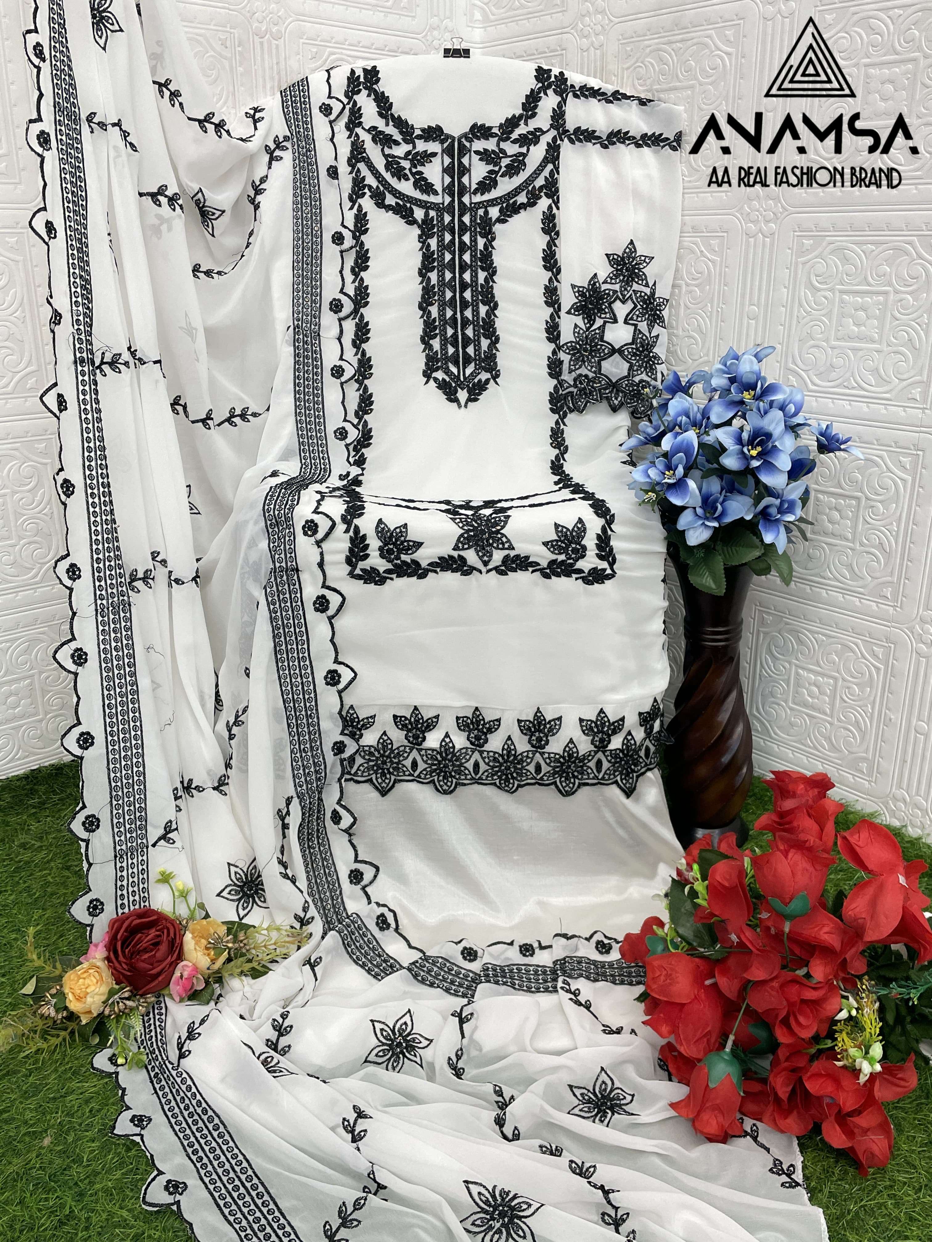 ANAMSA - 496 BEAUTIFUL DESIGN HEAVY EMBROIDERED PARTY WEAR SUIT