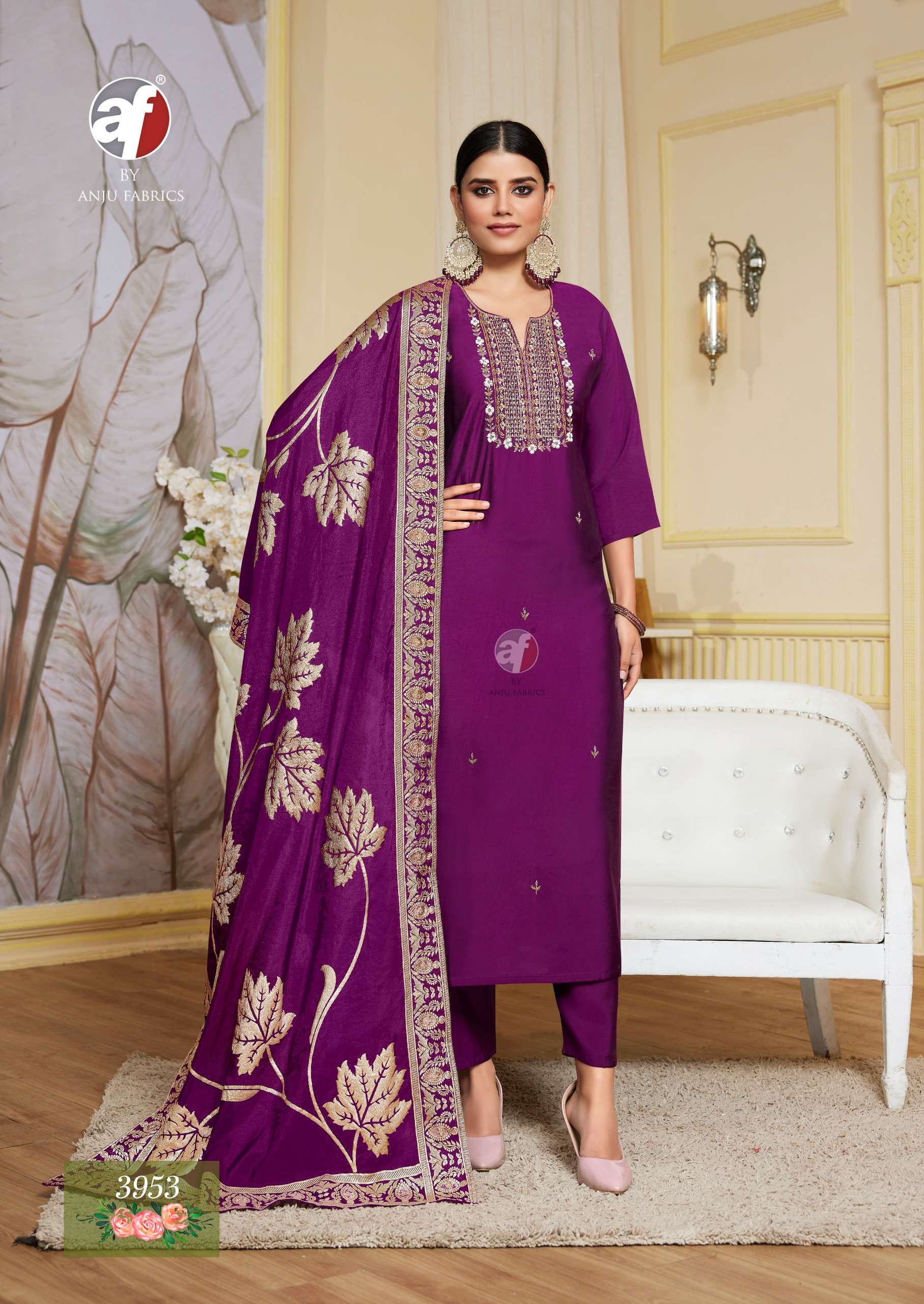 ANJU FABRICS VASTRA VOL 4 SILK FANCY DESIGNER LADIES SUIT