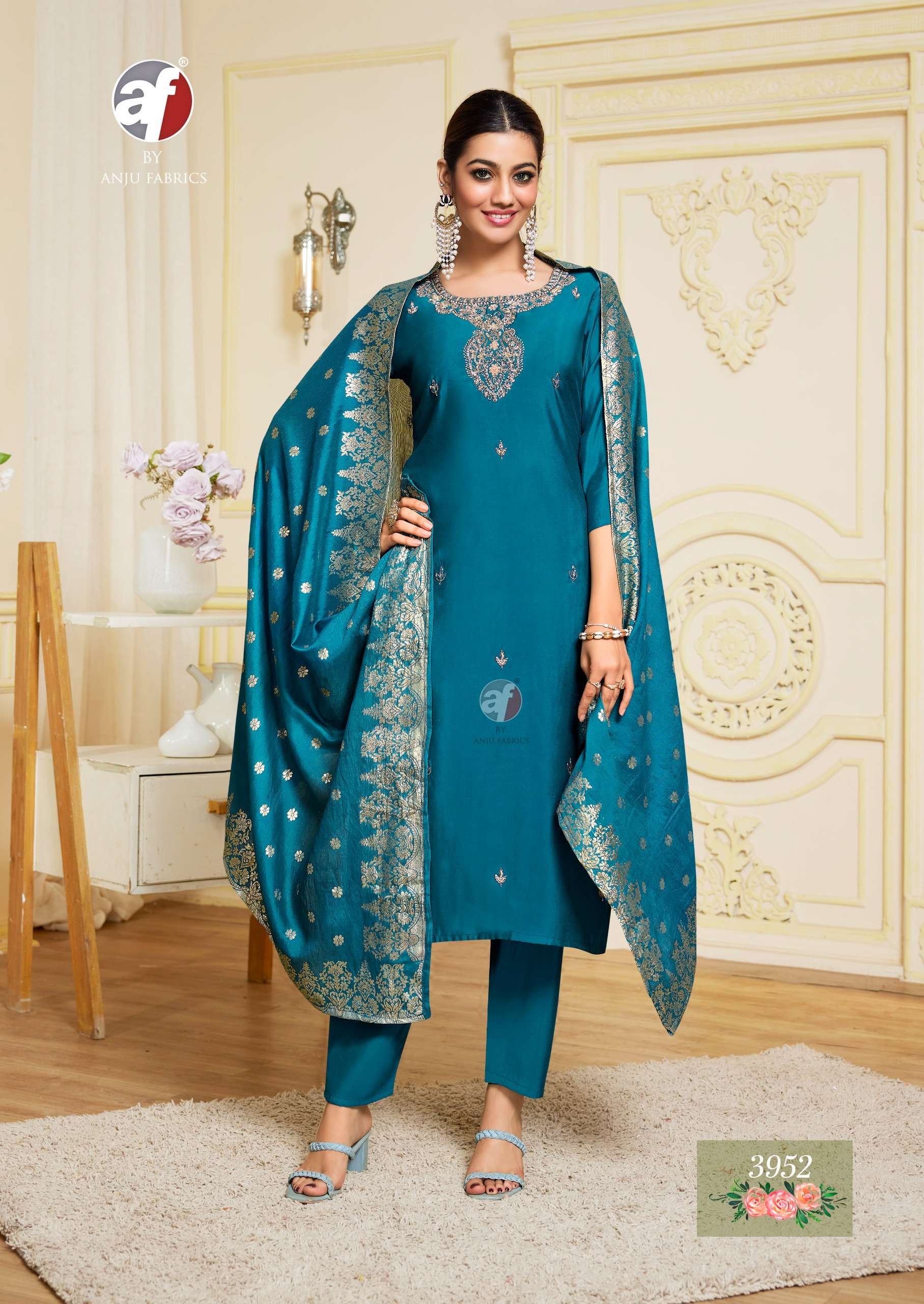 ANJU FABRICS VASTRA VOL 4 SILK FANCY DESIGNER LADIES SUIT