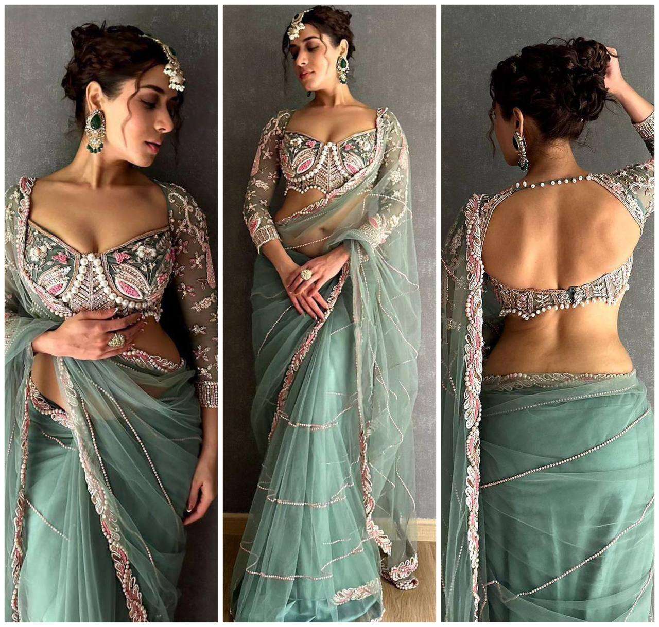 BD 1673 ORGANZA GLAMOUR LOOK DESIGNER SAREE
