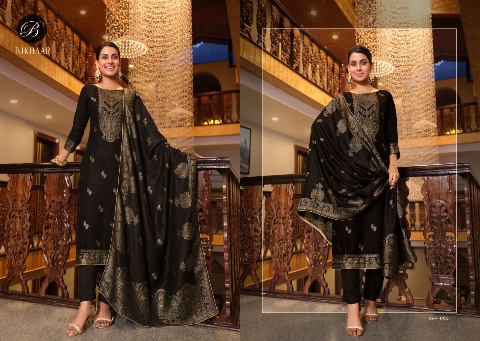 BELLIZA DESIGNER STUDIO NIKHAAR MUSLIN JACQUARD SUIT