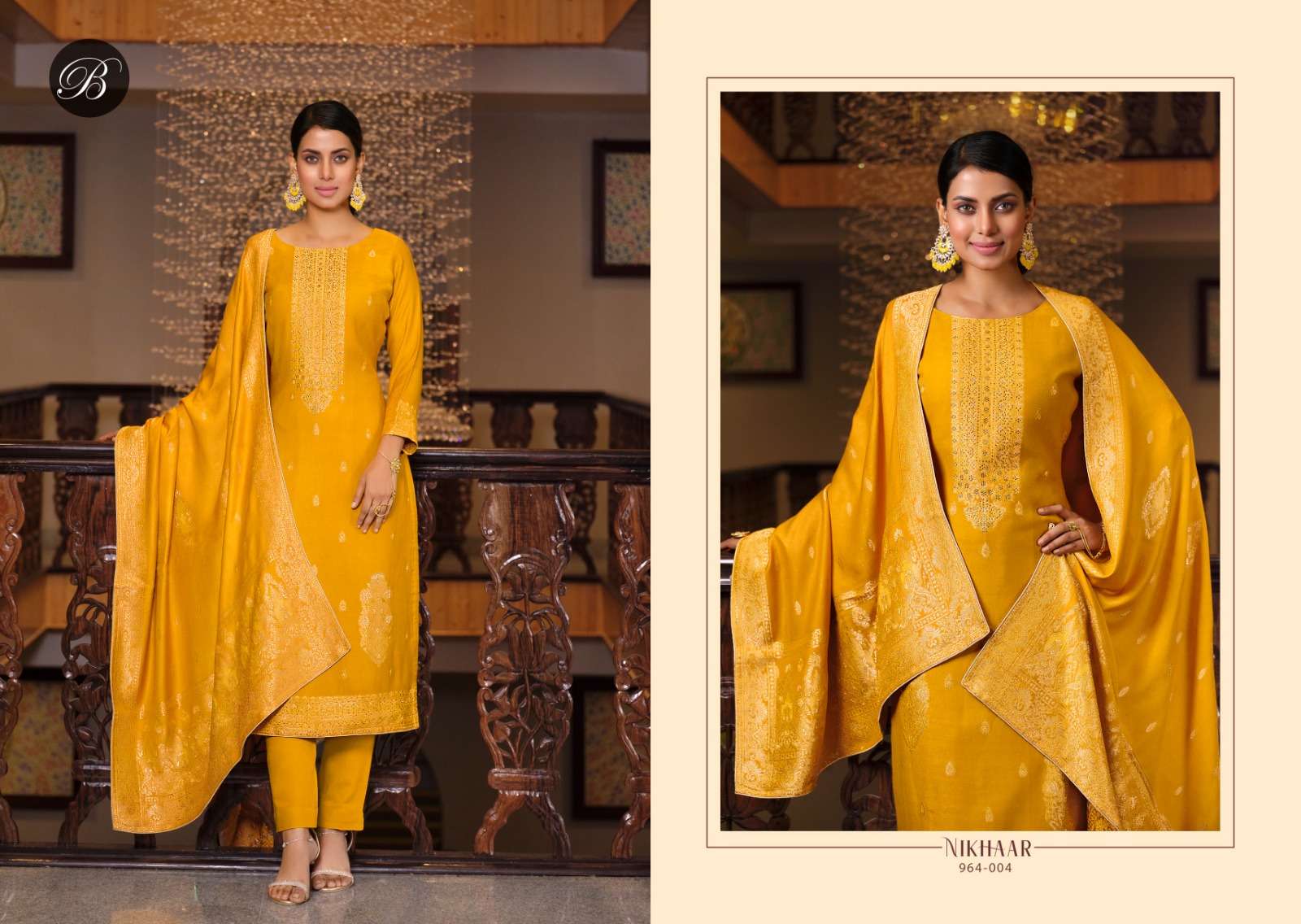 BELLIZA DESIGNER STUDIO NIKHAAR MUSLIN JACQUARD SUIT