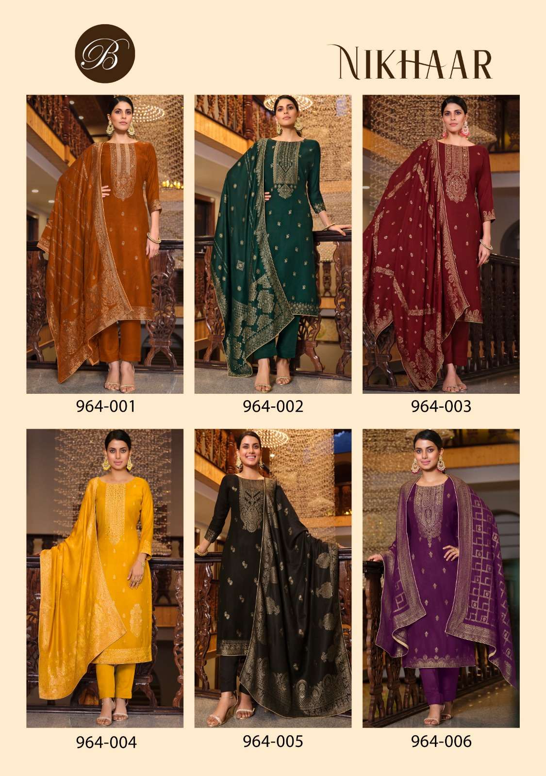 BELLIZA DESIGNER STUDIO NIKHAAR MUSLIN JACQUARD SUIT