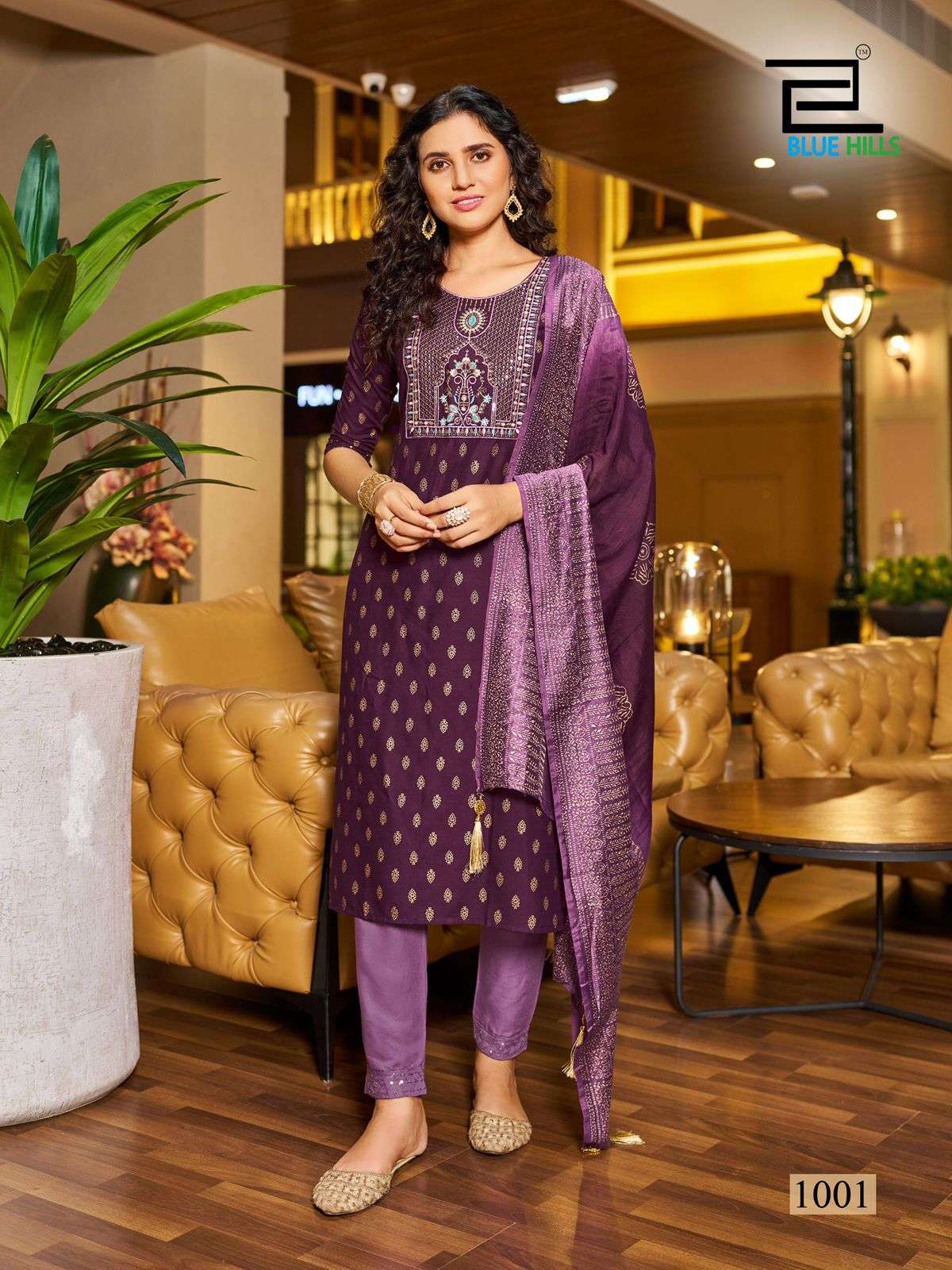 BLUE HILLS FESTIVAL DAY FANCY LADIES KURTI COMBO SET 