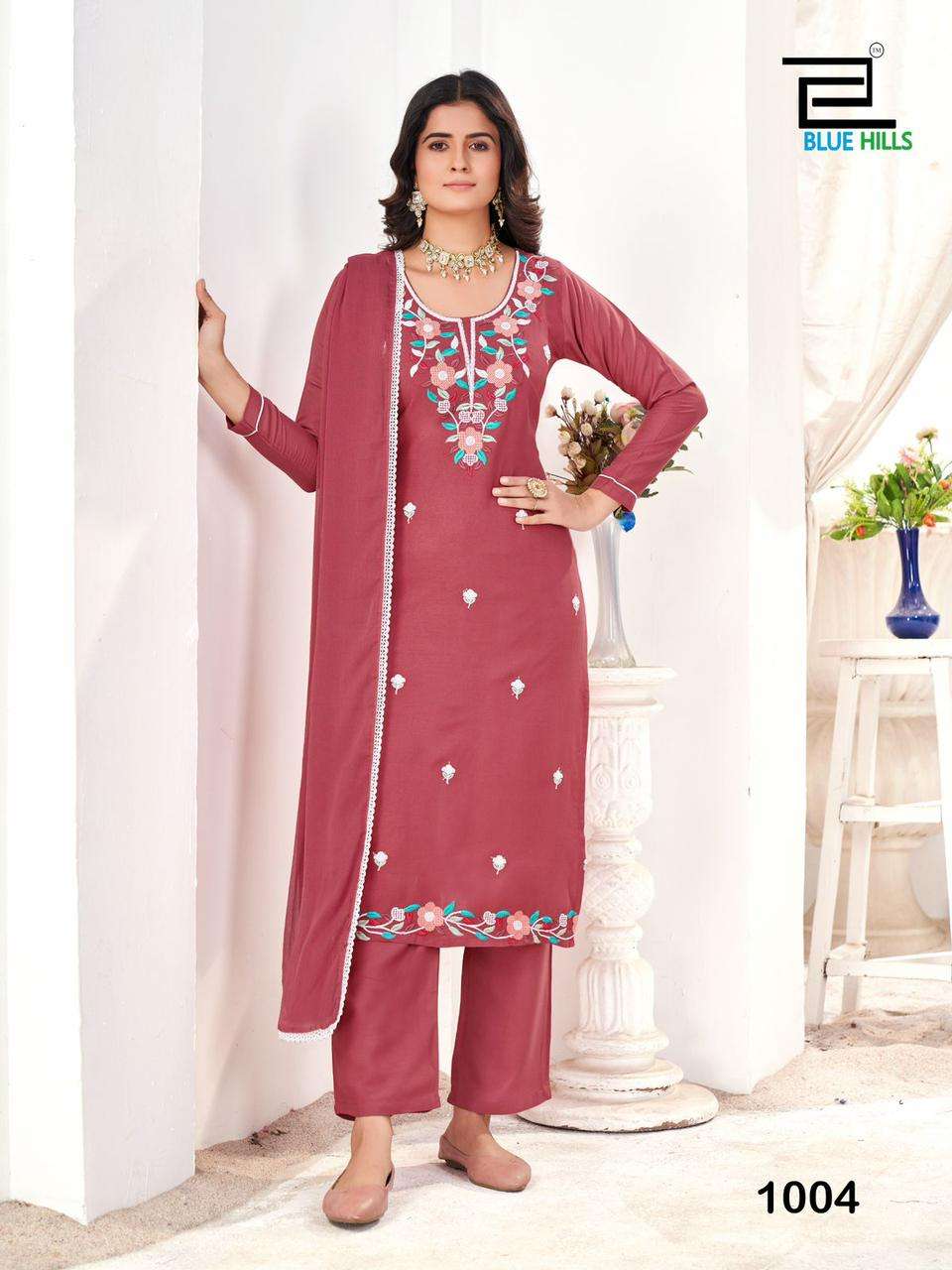 BLUE HILLS SAANVI FANCY DESIGNER WORK LADIES KURTI COMBO SET 