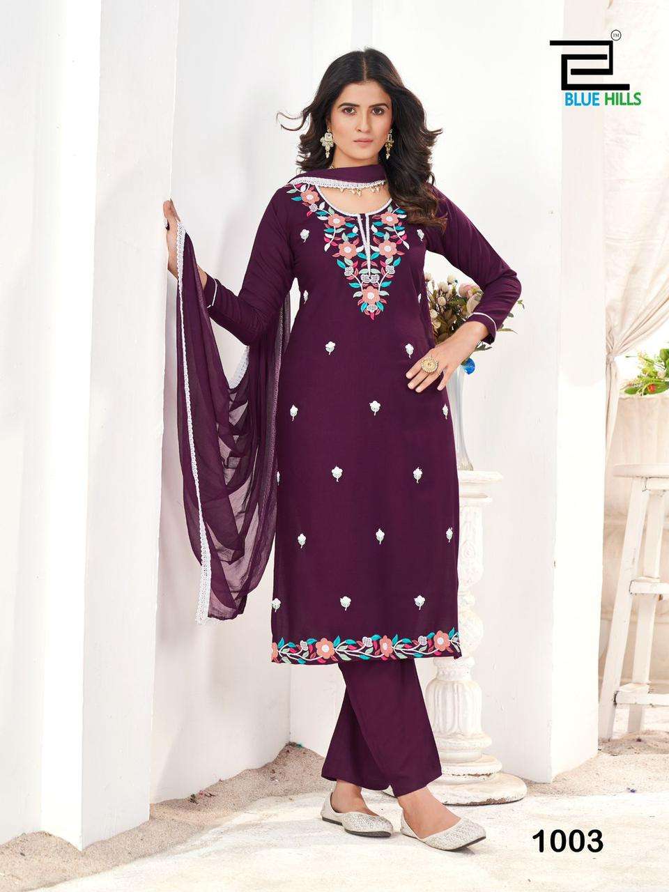 BLUE HILLS SAANVI FANCY DESIGNER WORK LADIES KURTI COMBO SET 