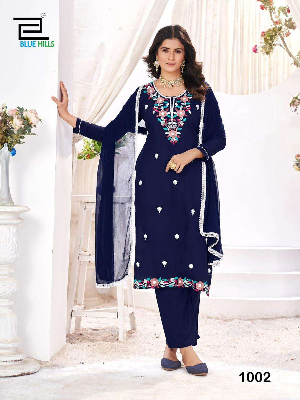 BLUE HILLS SAANVI FANCY DESIGNER WORK LADIES KURTI COMBO SET 