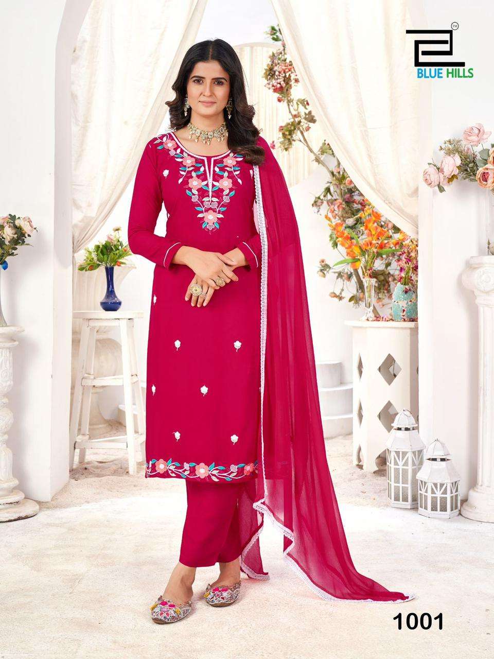 BLUE HILLS SAANVI FANCY DESIGNER WORK LADIES KURTI COMBO SET 