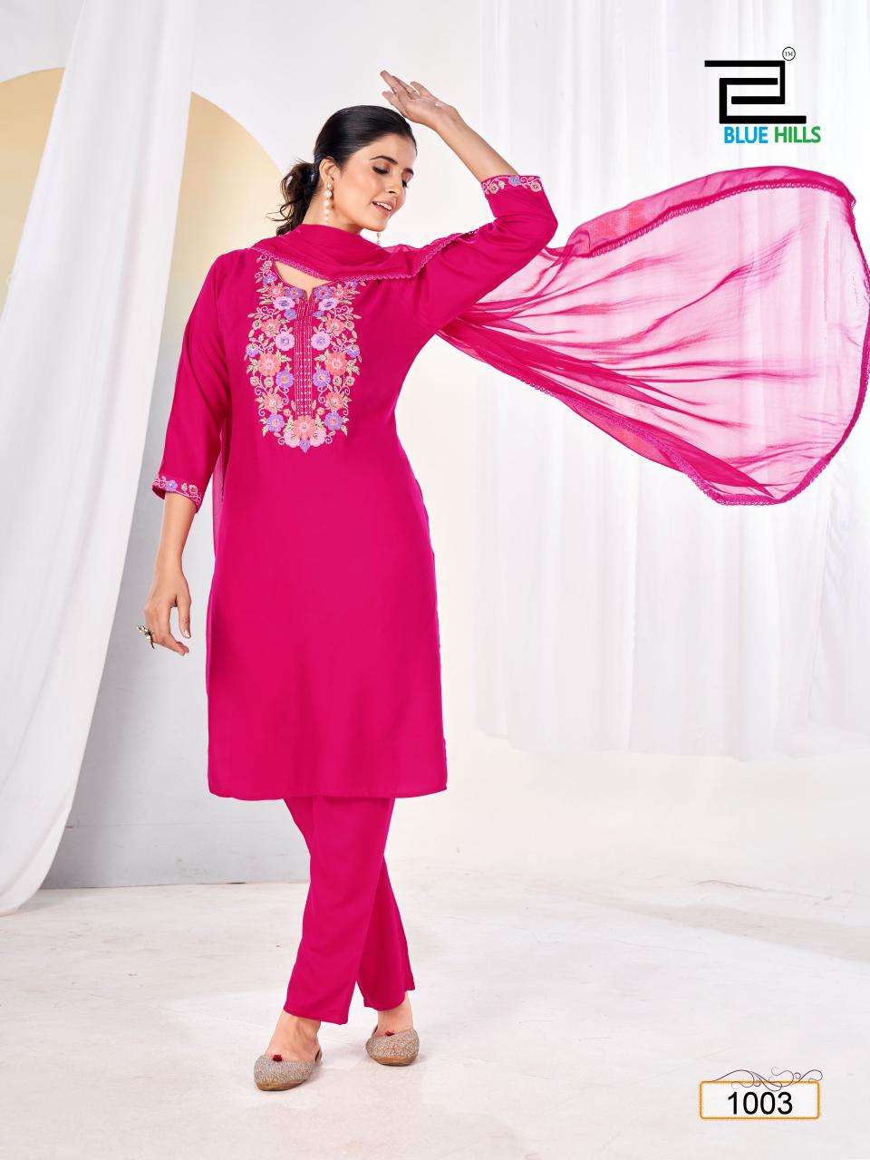 BLUE HILLS VANSIKA FANCY EMBROIDERY WORK KURTI COMBO SET 