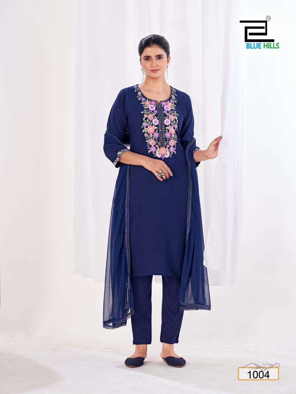 BLUE HILLS VANSIKA FANCY EMBROIDERY WORK KURTI COMBO SET 