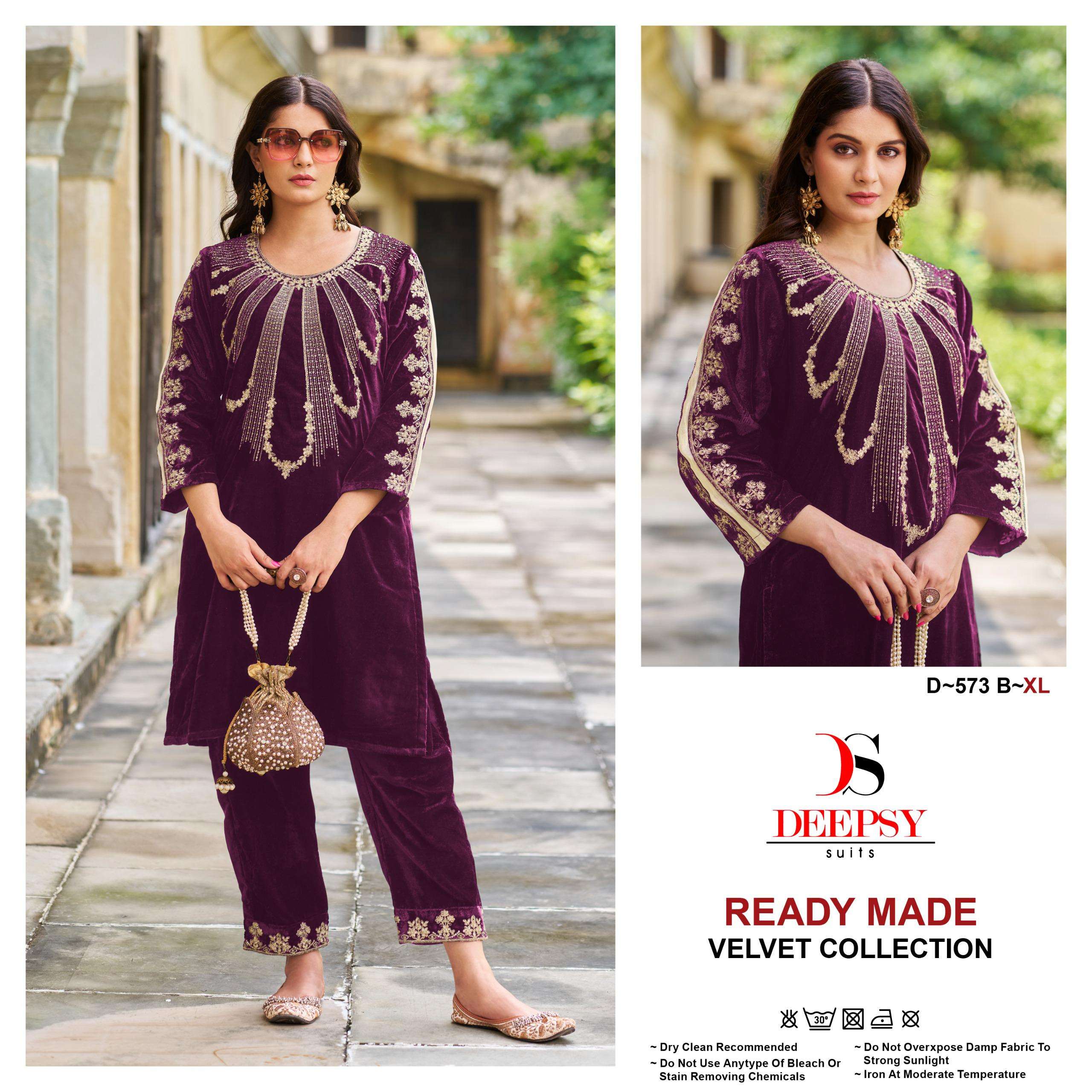 DEEPSY SUITS D 573 VELVET BEAUTIFUL DESIGNER CORD SET 