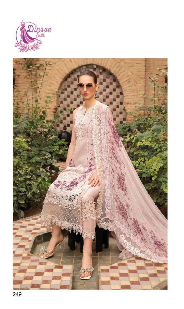 DINSAA SUIT MARIA B VOL 4 DESIGN NO - 249 SUMMER COLLECTION COTTON SUIT