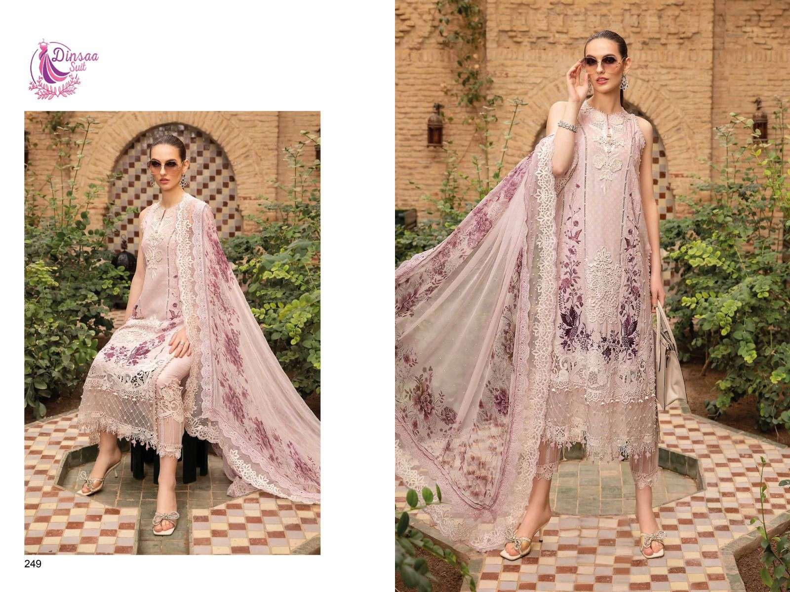 DINSAA SUIT MARIA B VOL 4 DESIGN NO - 249 SUMMER COLLECTION COTTON SUIT