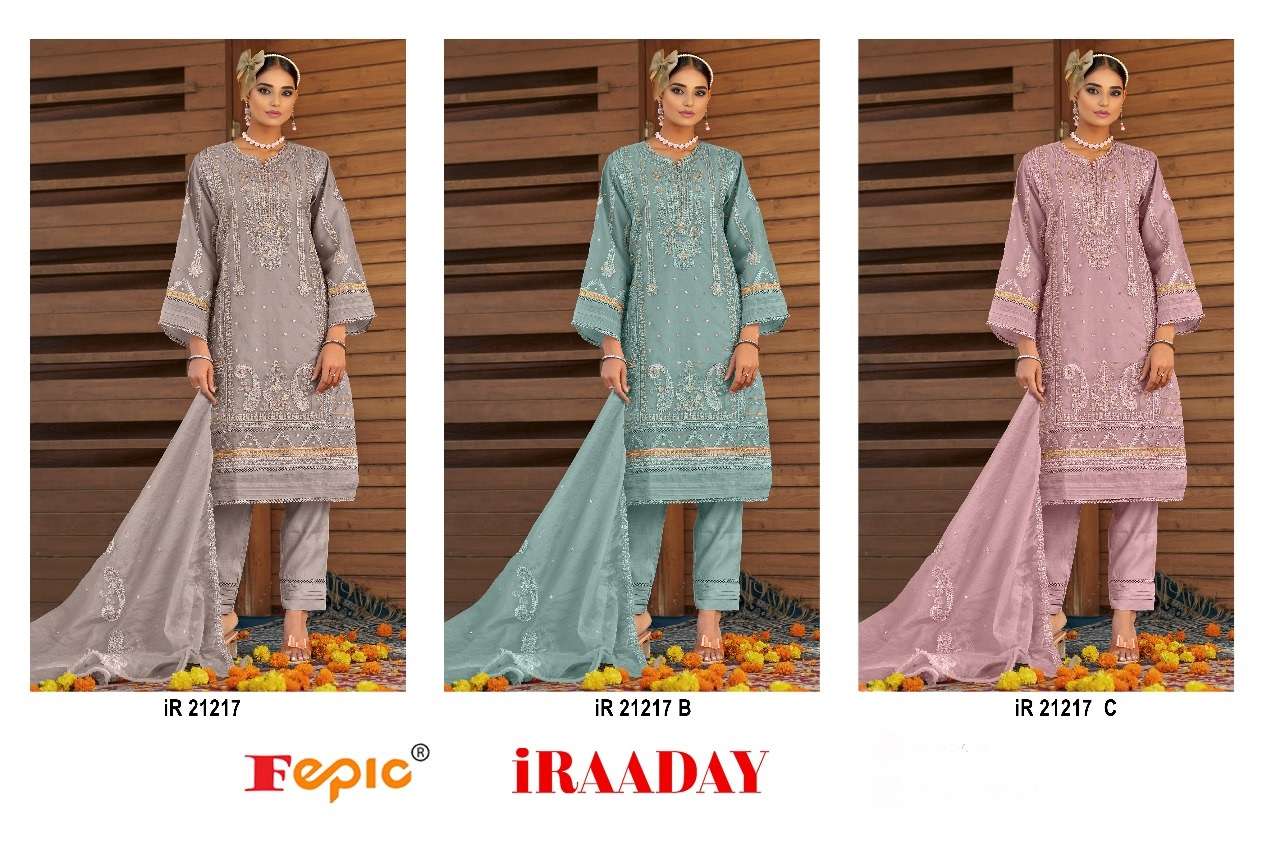 FEPIC iRAADAY IR 21217 ORGANZA EMBROIDERED SUIT