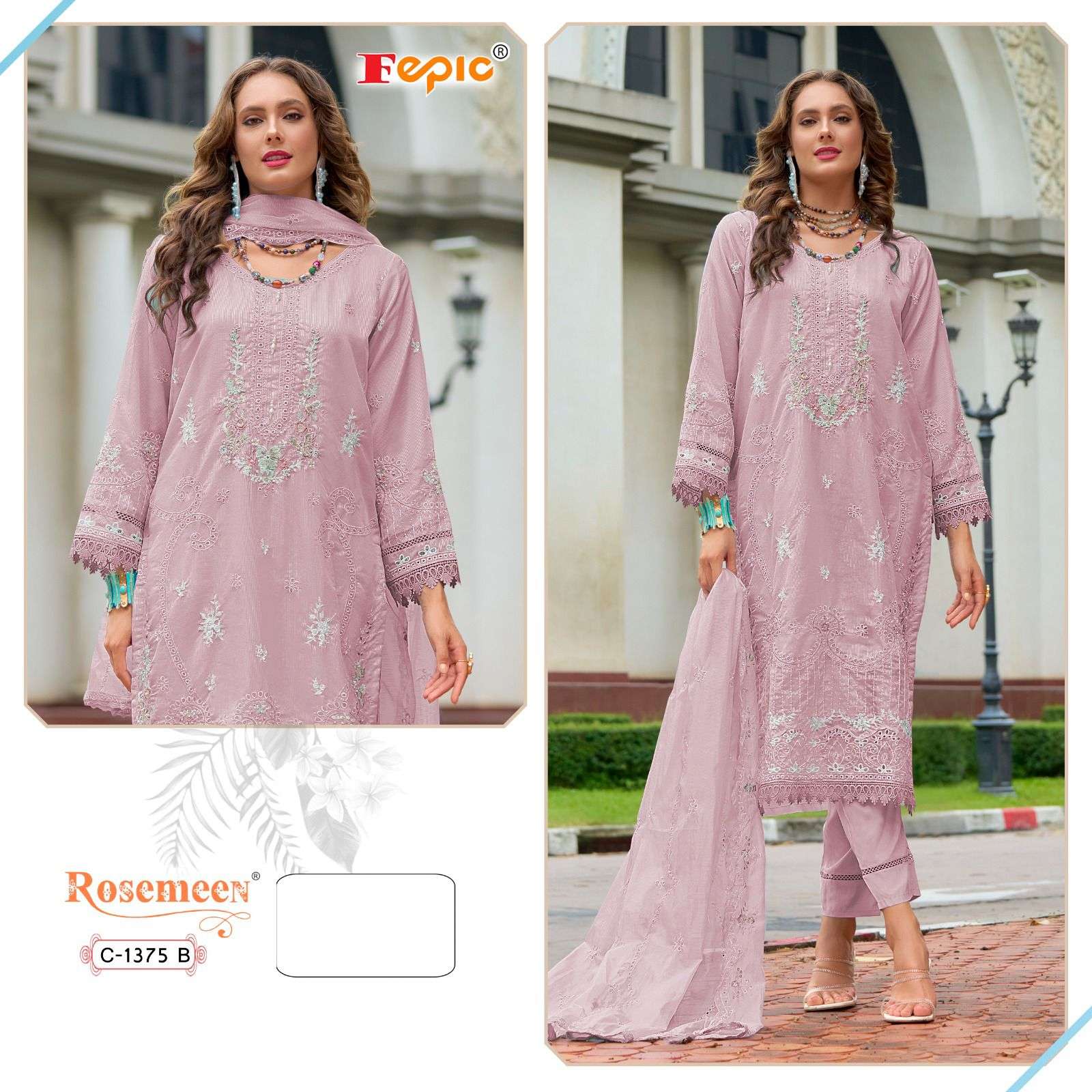 FEPIC ROSEMEEN C 1375 DESIGNER WORK PAKISTANI SUIT