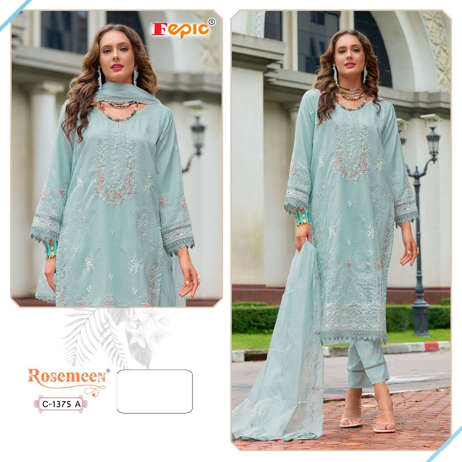 FEPIC ROSEMEEN C 1375 DESIGNER WORK PAKISTANI SUIT