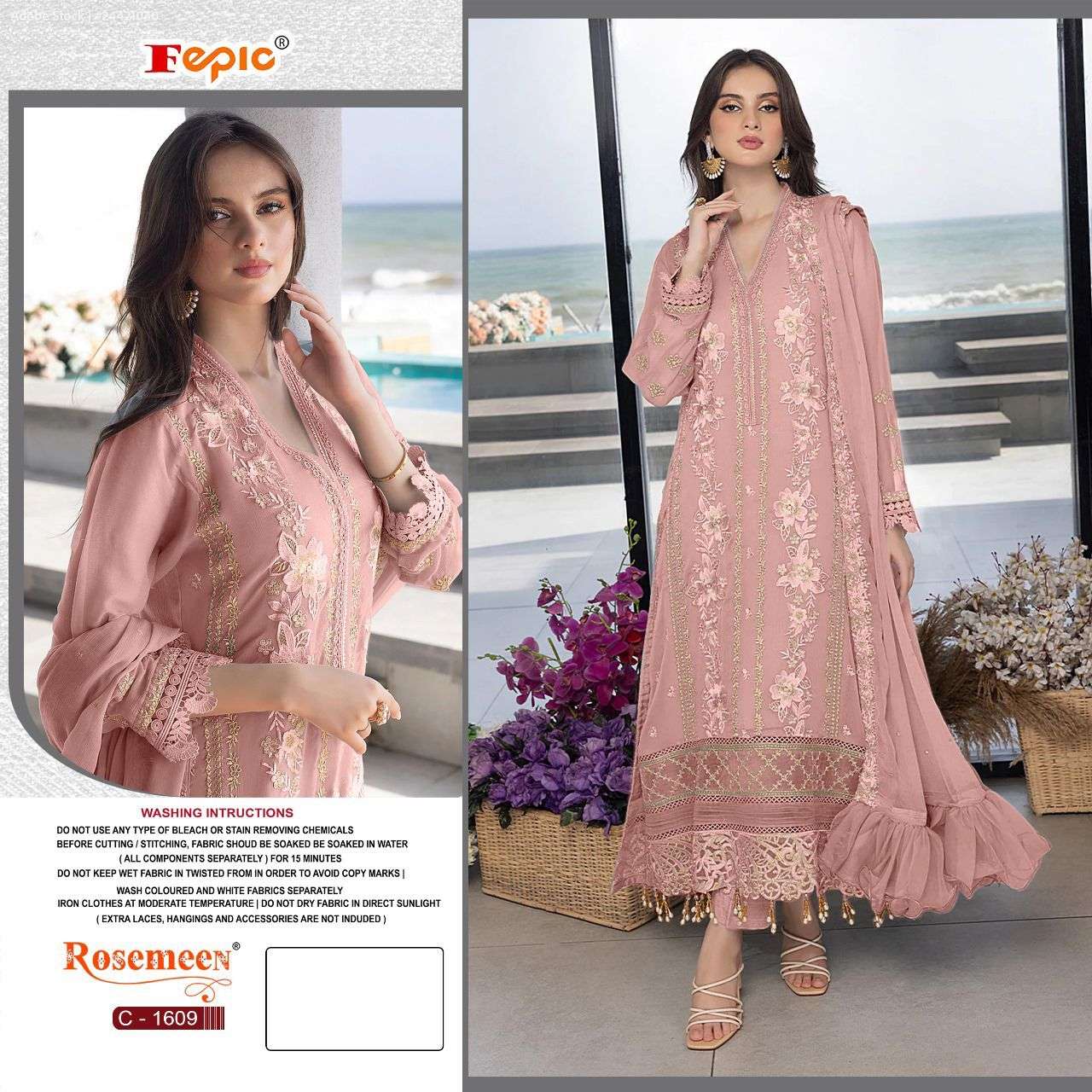 FEPIC ROSEMEEN C 1609 GEORGETTE EMBROIDERED PAKISTANI SUIT