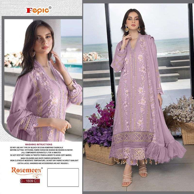 FEPIC ROSEMEEN C 1609 GEORGETTE EMBROIDERED PAKISTANI SUIT