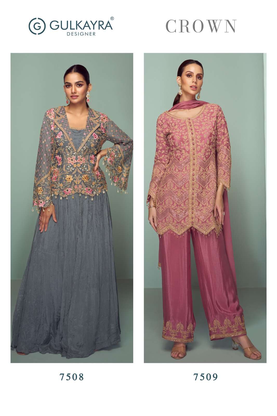 GULKAYRA DESIGNER CROWN HEAVY GORGEOUS LOOK DESIGNER PARTY WEAR SUIT