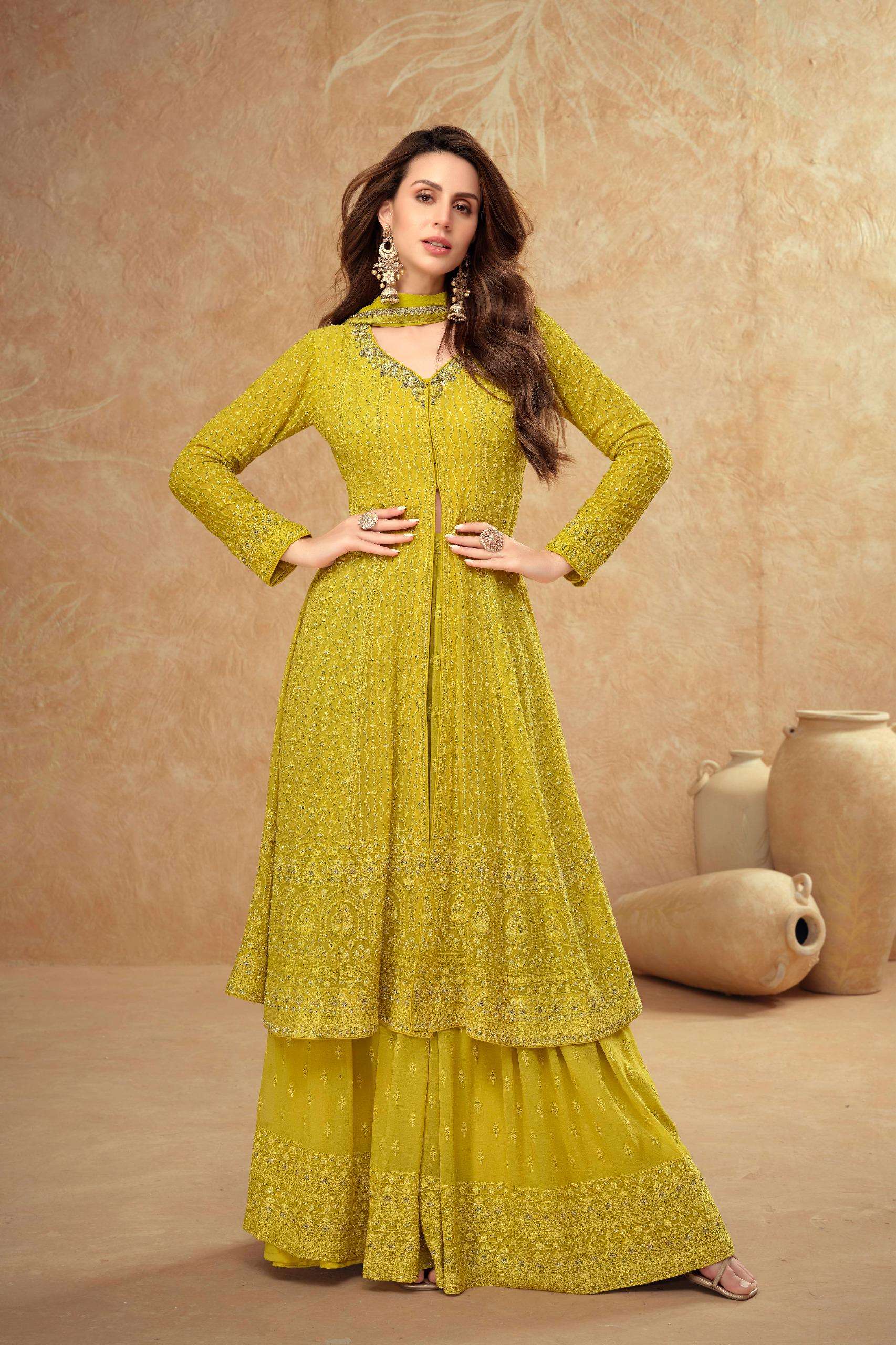 GULKAYRA DESIGNER FARINA GEORGETTE HEAVY DESIGNER PARTY WEAR DRESS