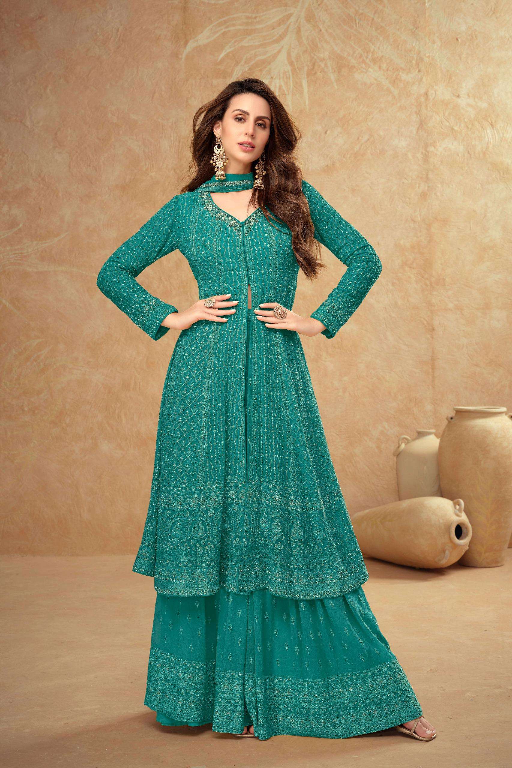 GULKAYRA DESIGNER FARINA GEORGETTE HEAVY DESIGNER PARTY WEAR DRESS