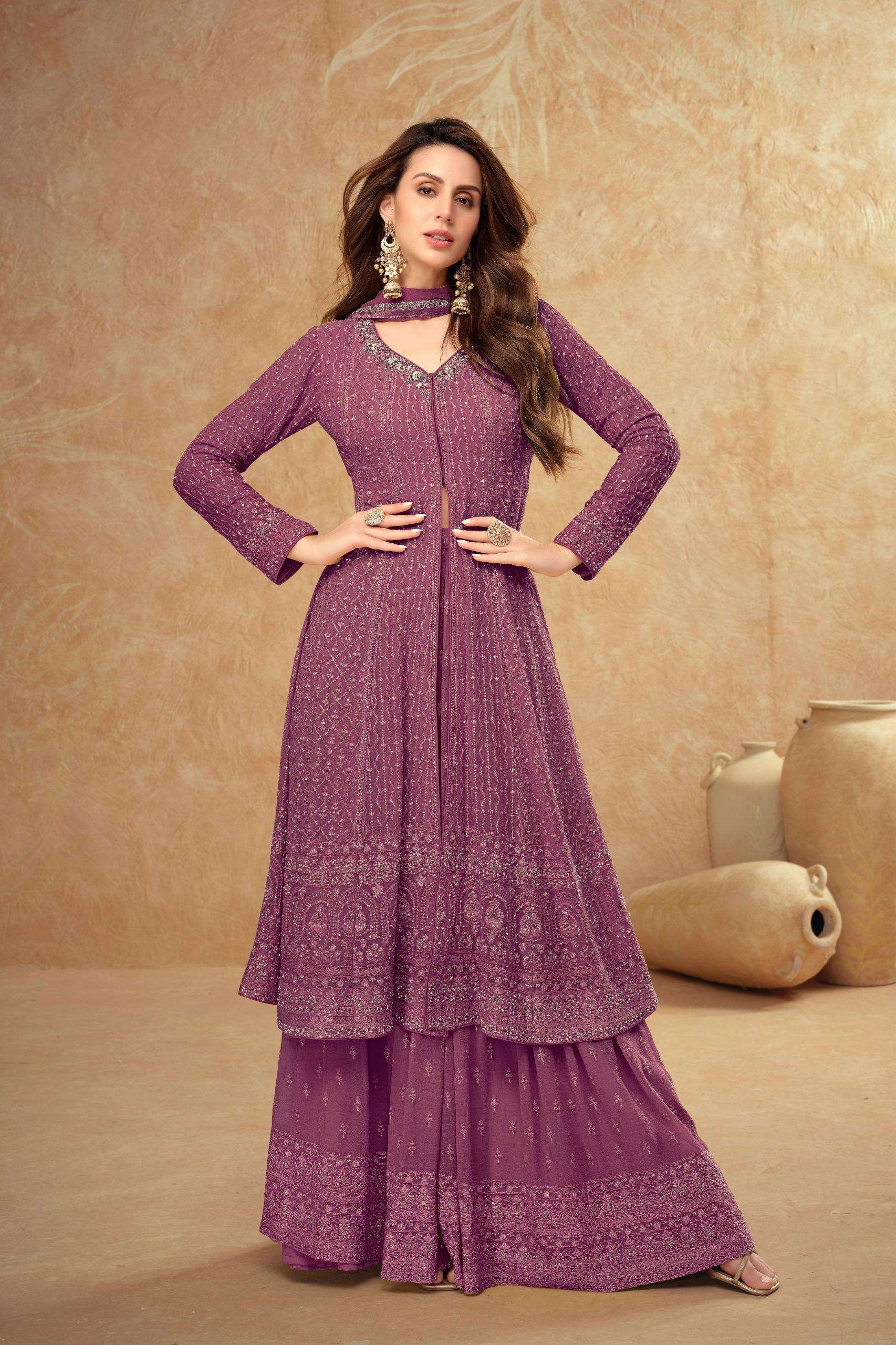 GULKAYRA DESIGNER FARINA GEORGETTE HEAVY DESIGNER PARTY WEAR DRESS