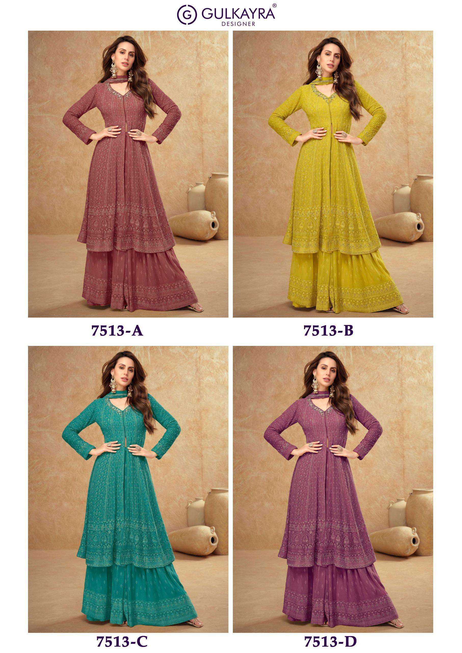 GULKAYRA DESIGNER FARINA GEORGETTE HEAVY DESIGNER PARTY WEAR DRESS