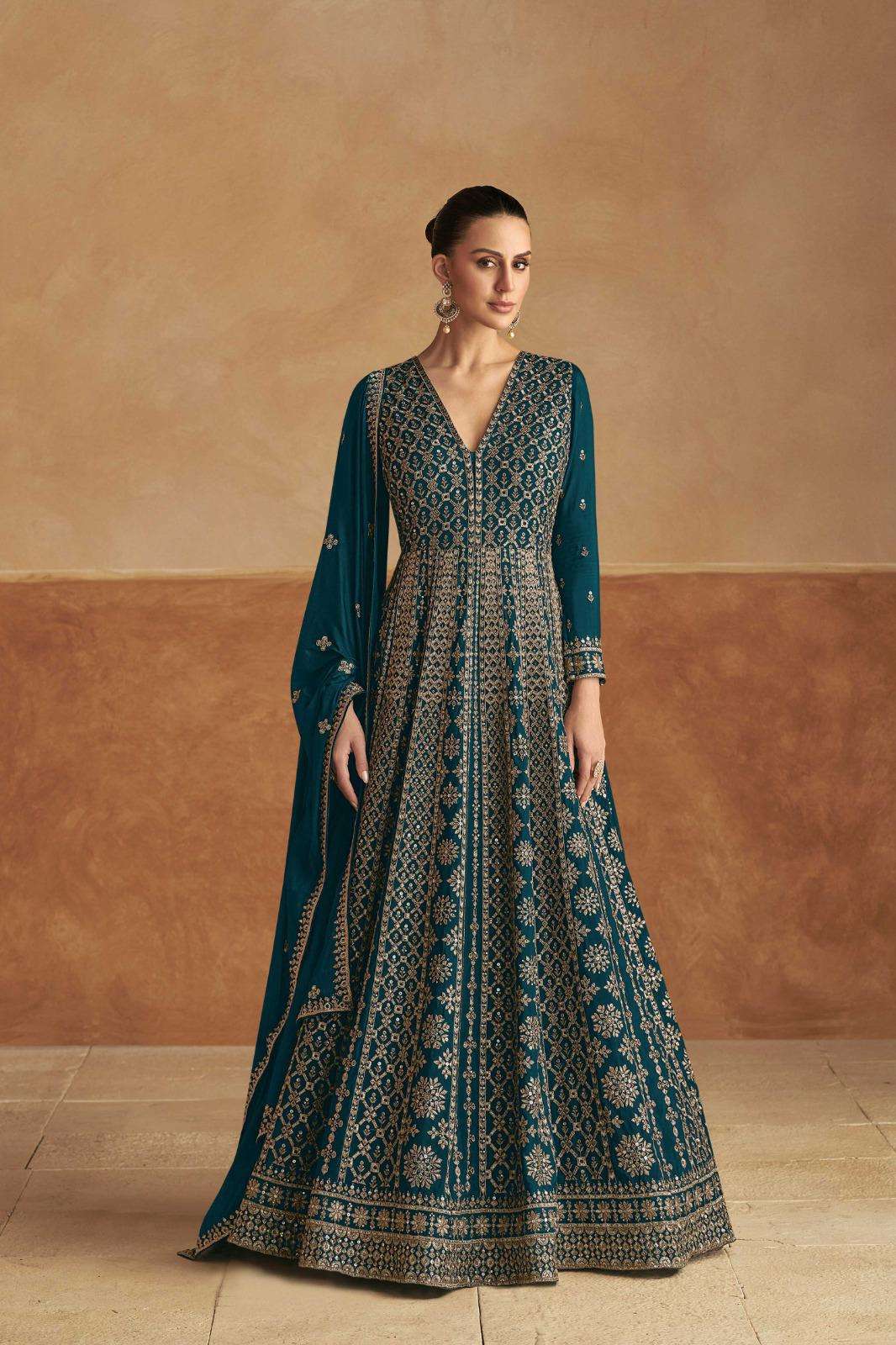 GULKAYRA DESIGNER NAGMA HEAVY DESIGNER LONG PARTY WEAR GOWN WITH DUPATTA 