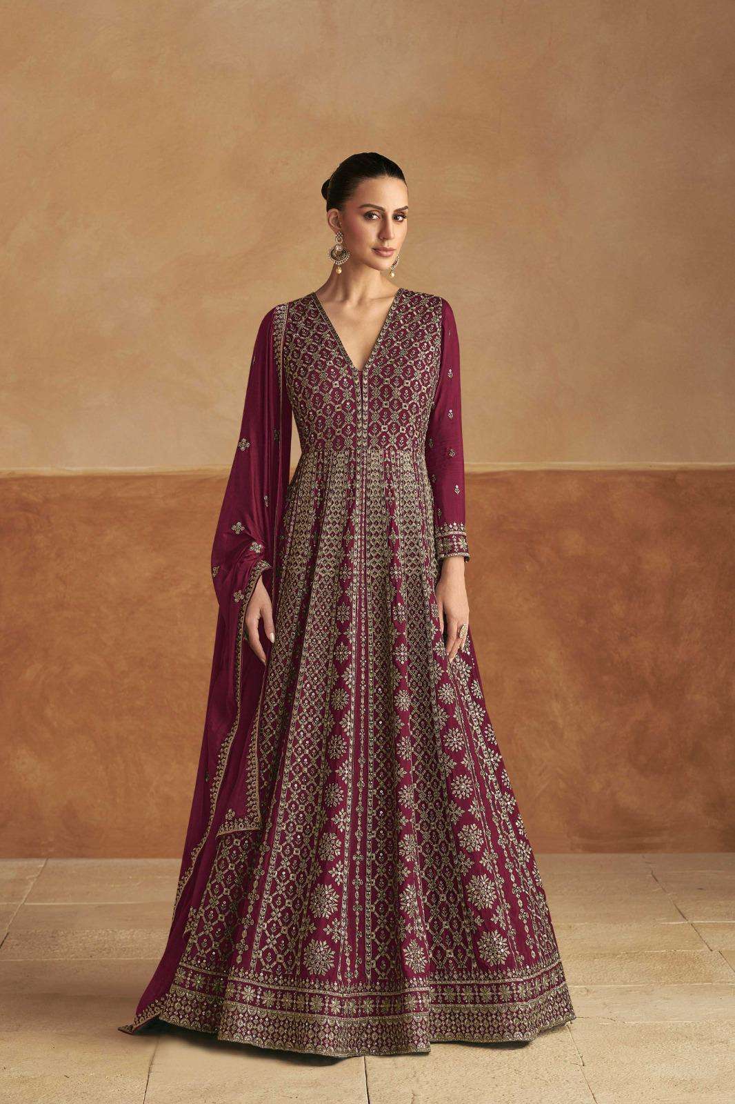 GULKAYRA DESIGNER NAGMA HEAVY DESIGNER LONG PARTY WEAR GOWN WITH DUPATTA 