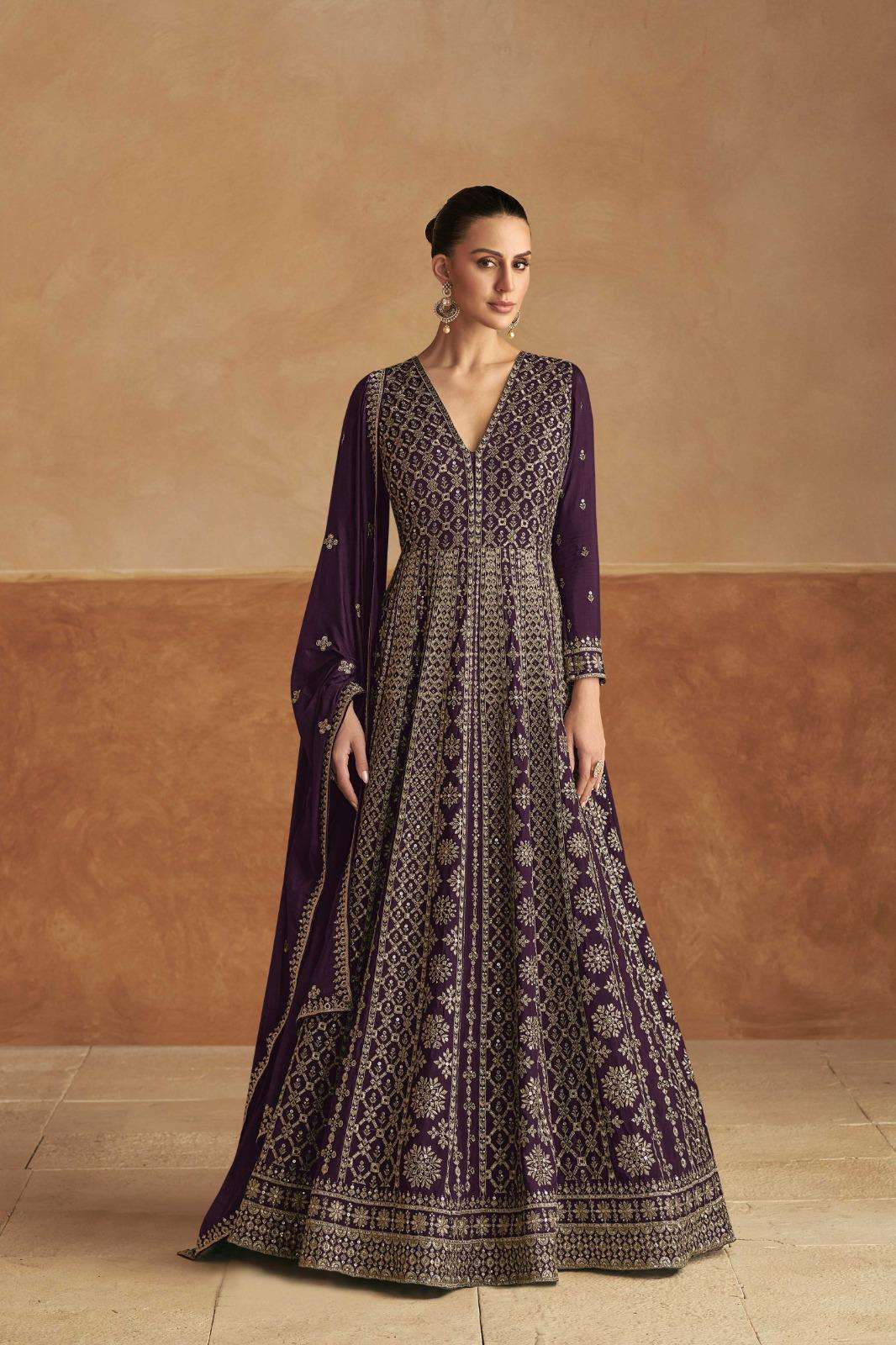 GULKAYRA DESIGNER NAGMA HEAVY DESIGNER LONG PARTY WEAR GOWN WITH DUPATTA 