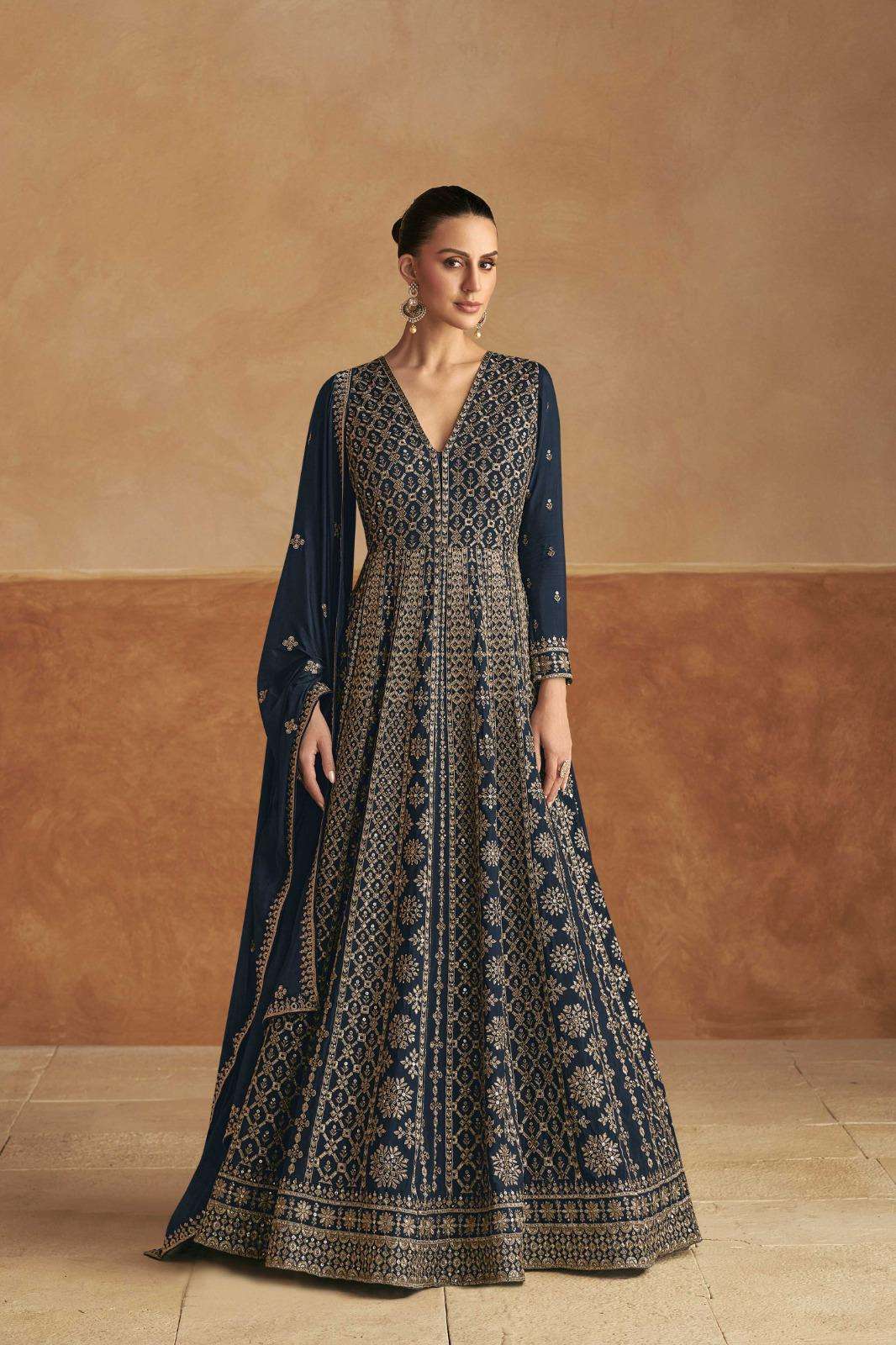 GULKAYRA DESIGNER NAGMA HEAVY DESIGNER LONG PARTY WEAR GOWN WITH DUPATTA 