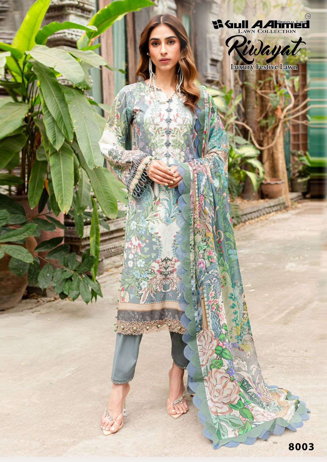 GULL AAHMED RIWAYAT VOL 8 LAWN COTTON DIGITAL PRINT SUIT