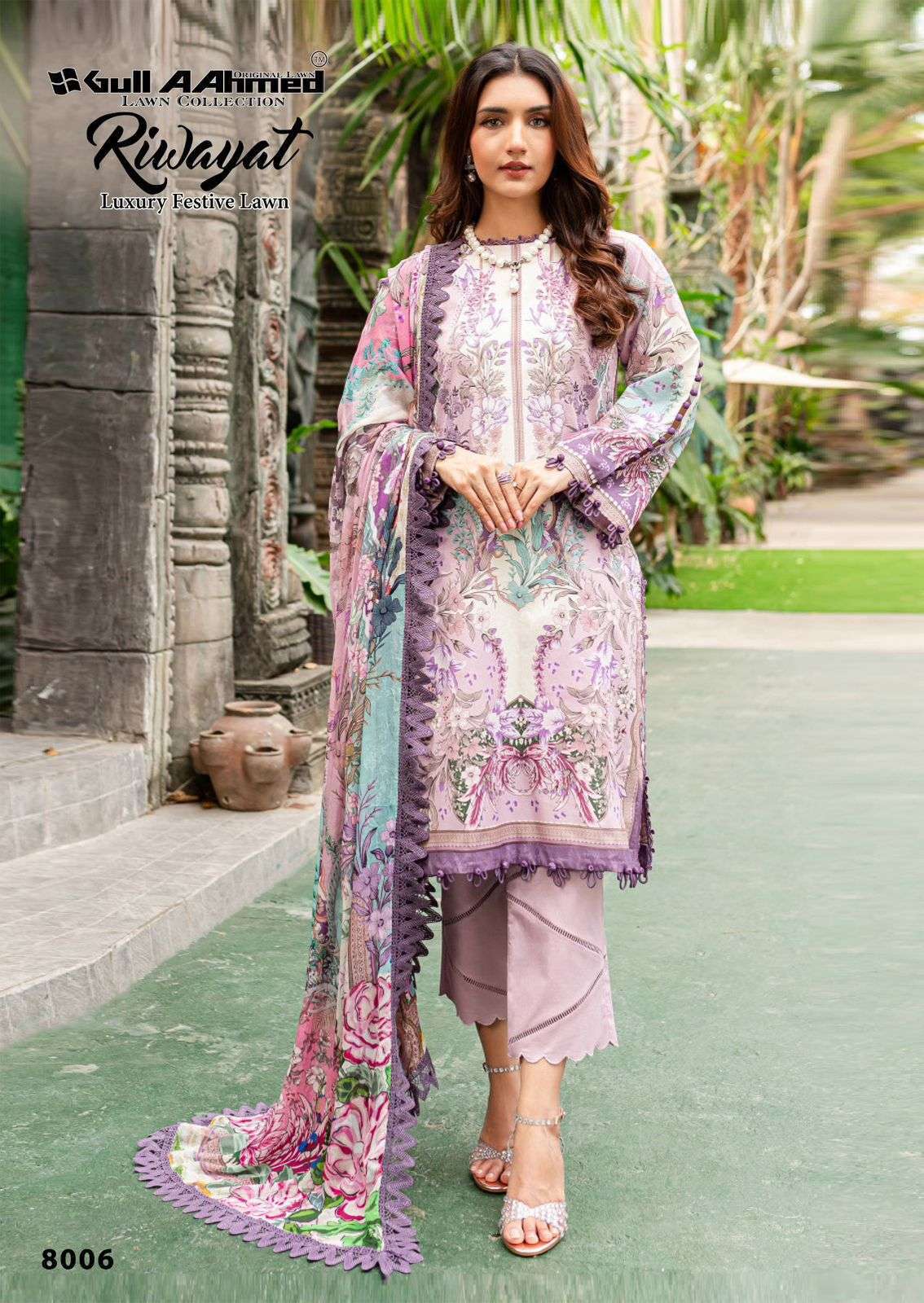GULL AAHMED RIWAYAT VOL 8 LAWN COTTON DIGITAL PRINT SUIT