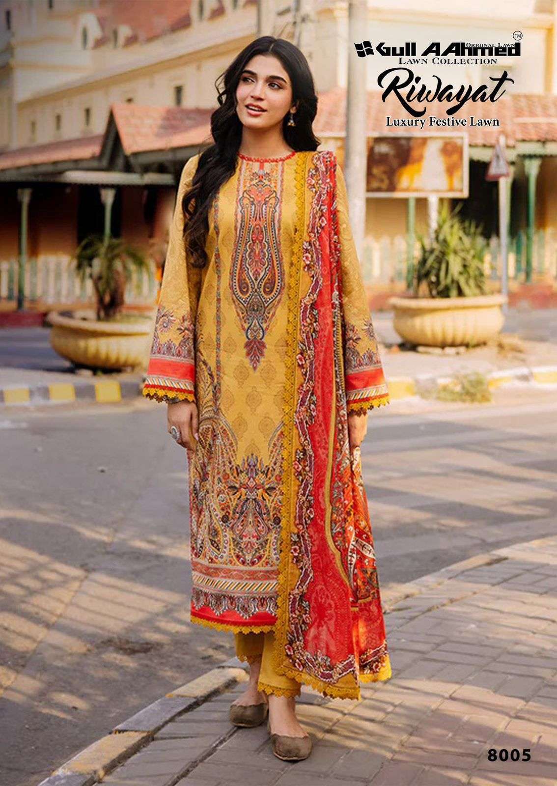 GULL AAHMED RIWAYAT VOL 8 LAWN COTTON DIGITAL PRINT SUIT