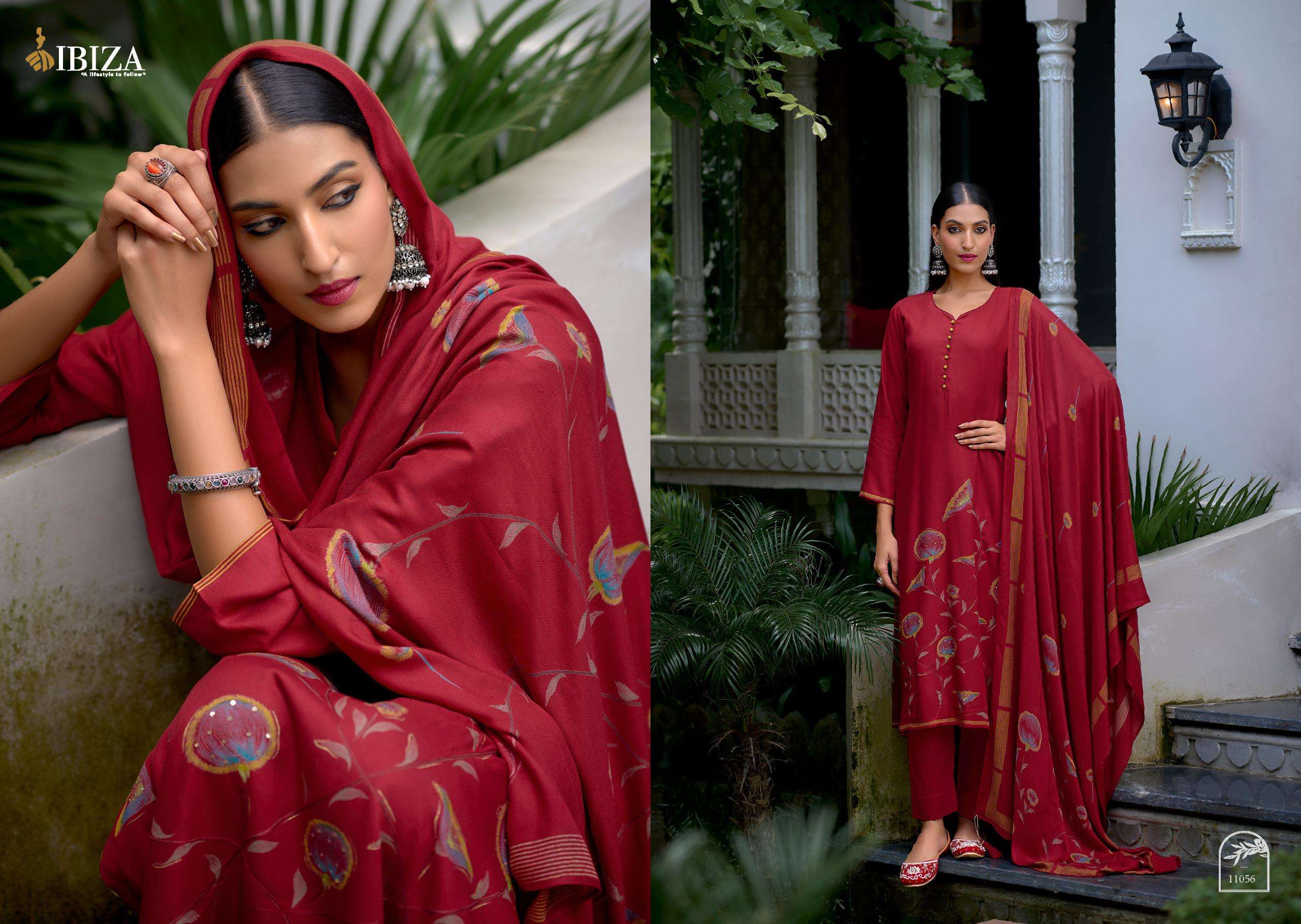 IBIZA CLARA PASHMINA DIGITAL PRINT WITH FANCY WORK SUIT