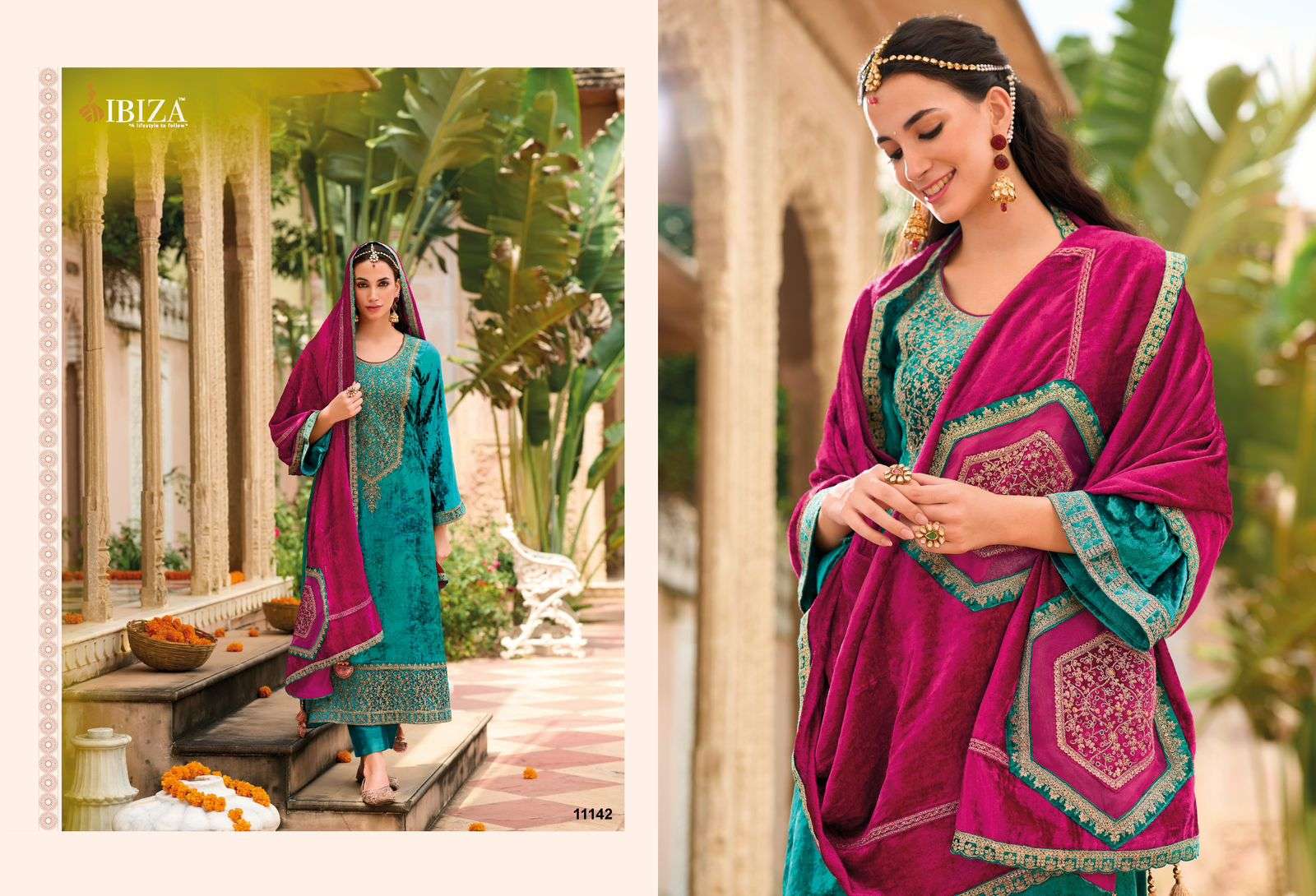  IBIZA EK PREM KATHA VISCOSE VELVET WITH BEAUTIUL DESIGNER HEAVY SUIT