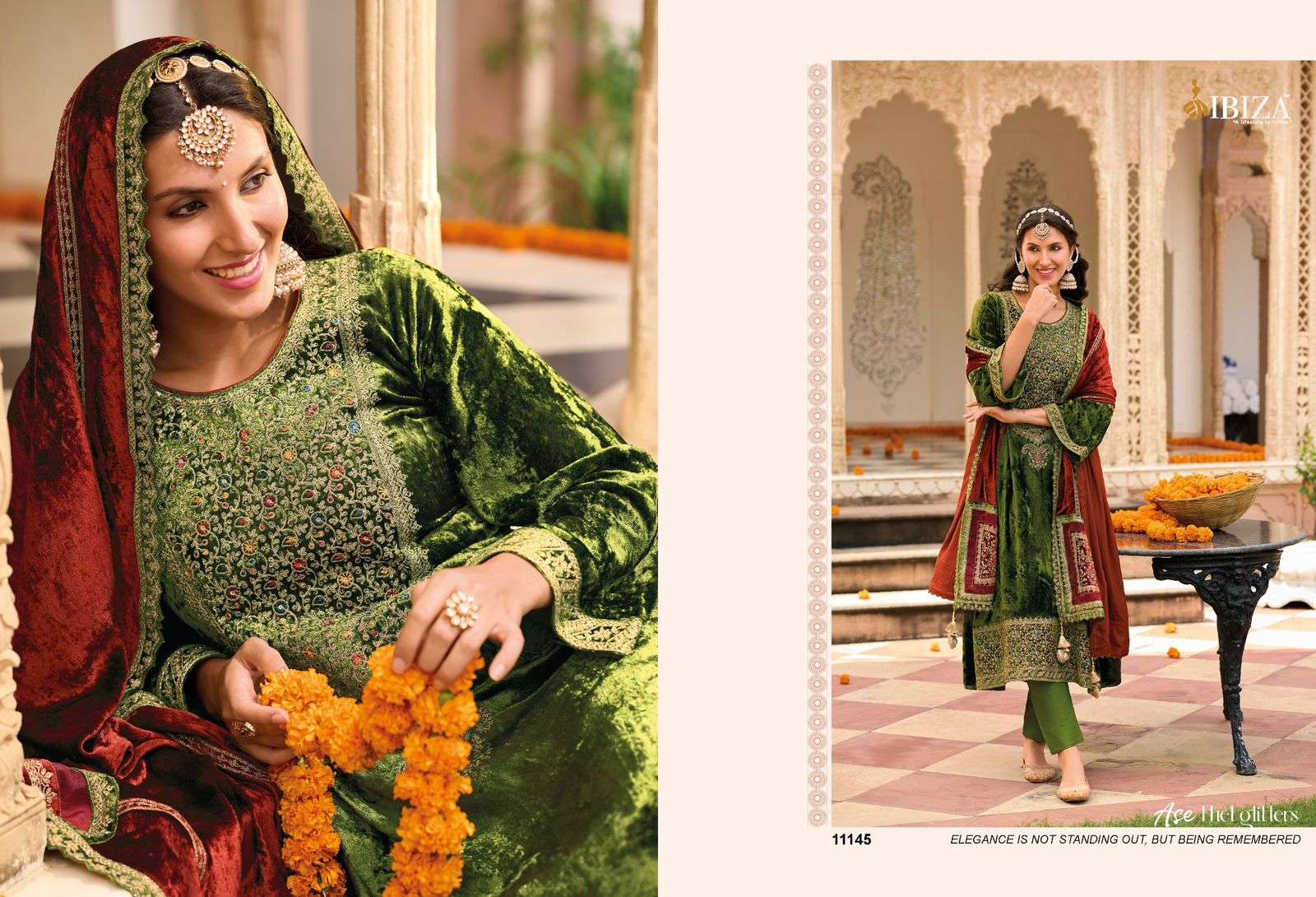  IBIZA EK PREM KATHA VISCOSE VELVET WITH BEAUTIUL DESIGNER HEAVY SUIT