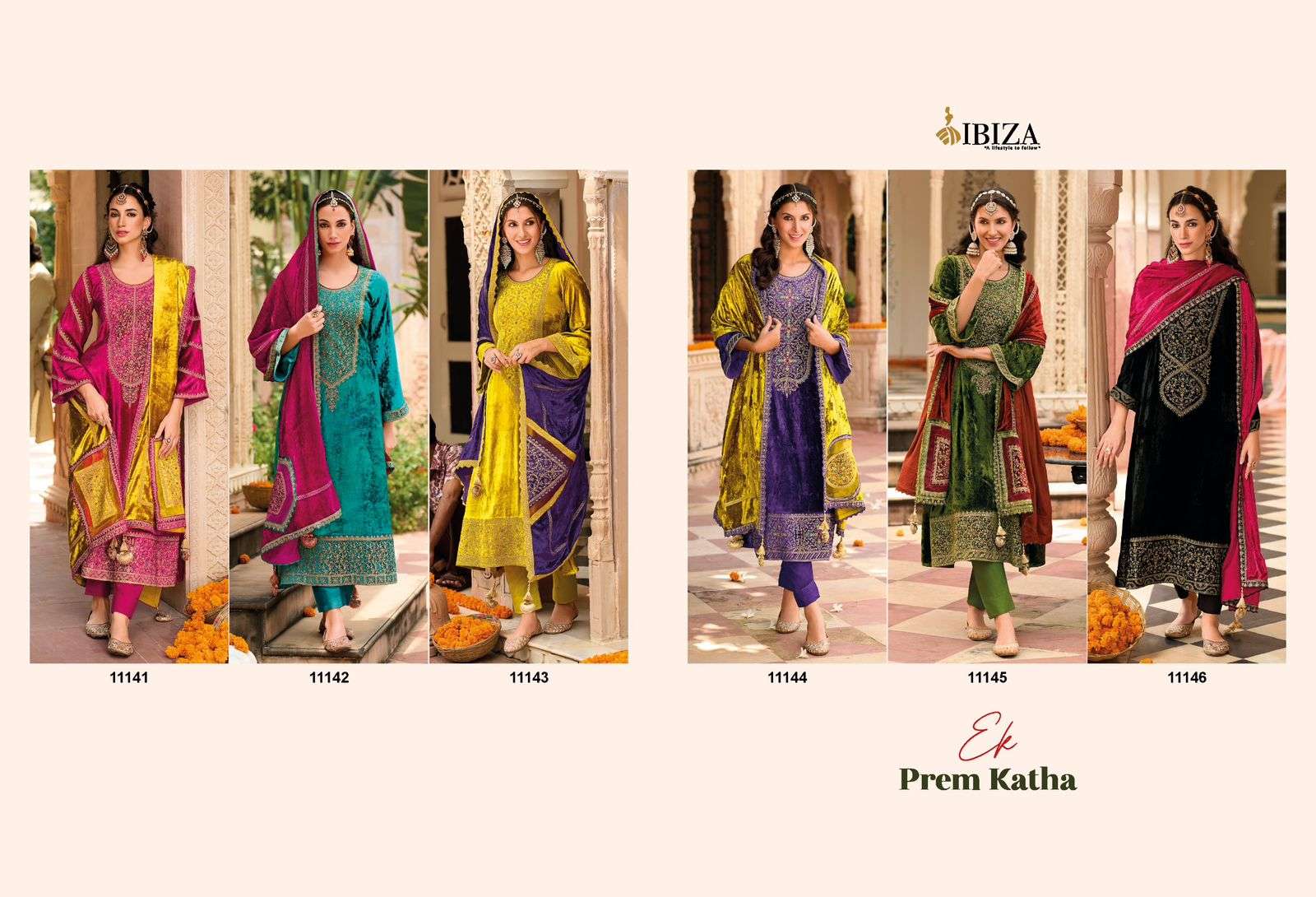  IBIZA EK PREM KATHA VISCOSE VELVET WITH BEAUTIUL DESIGNER HEAVY SUIT
