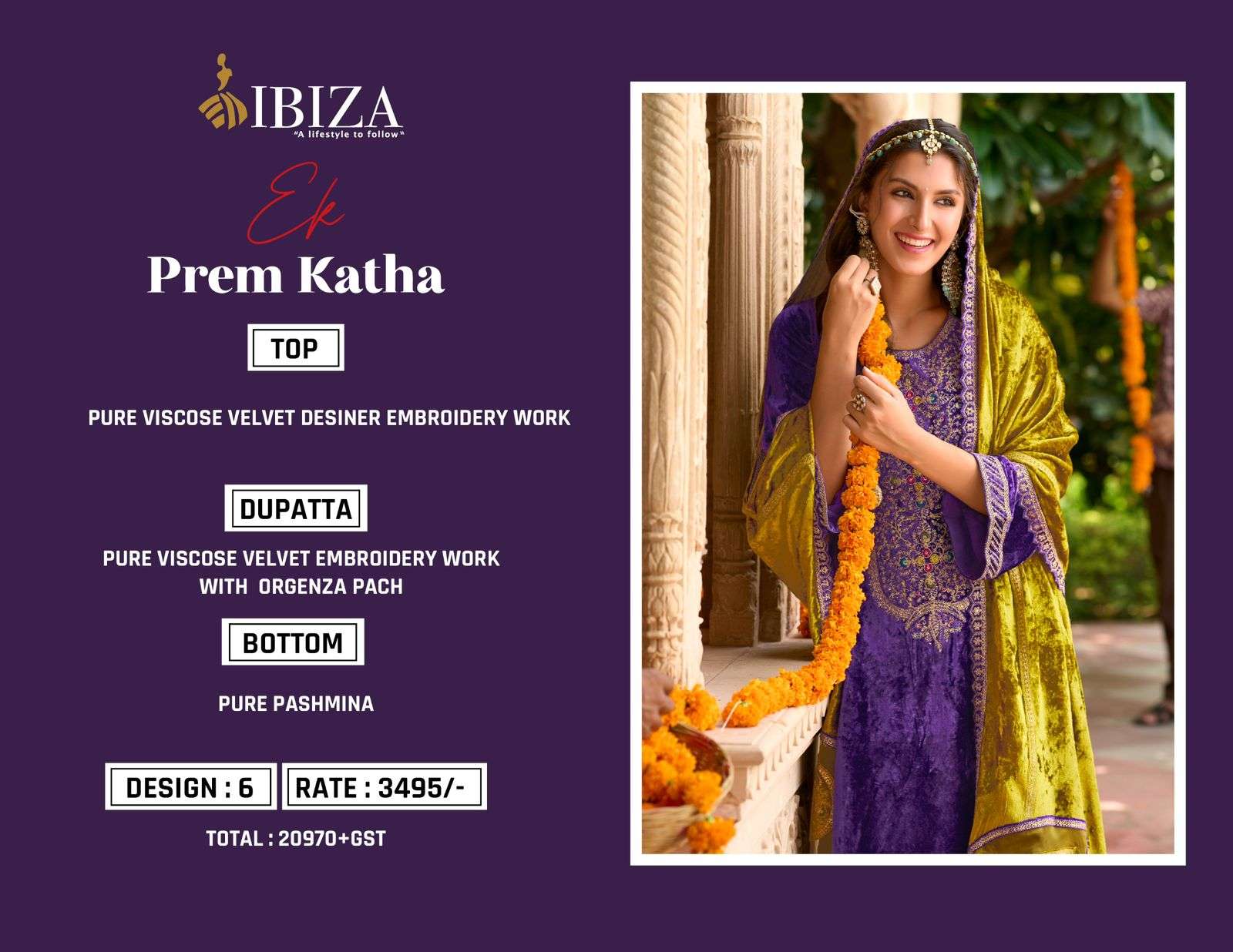  IBIZA EK PREM KATHA VISCOSE VELVET WITH BEAUTIUL DESIGNER HEAVY SUIT
